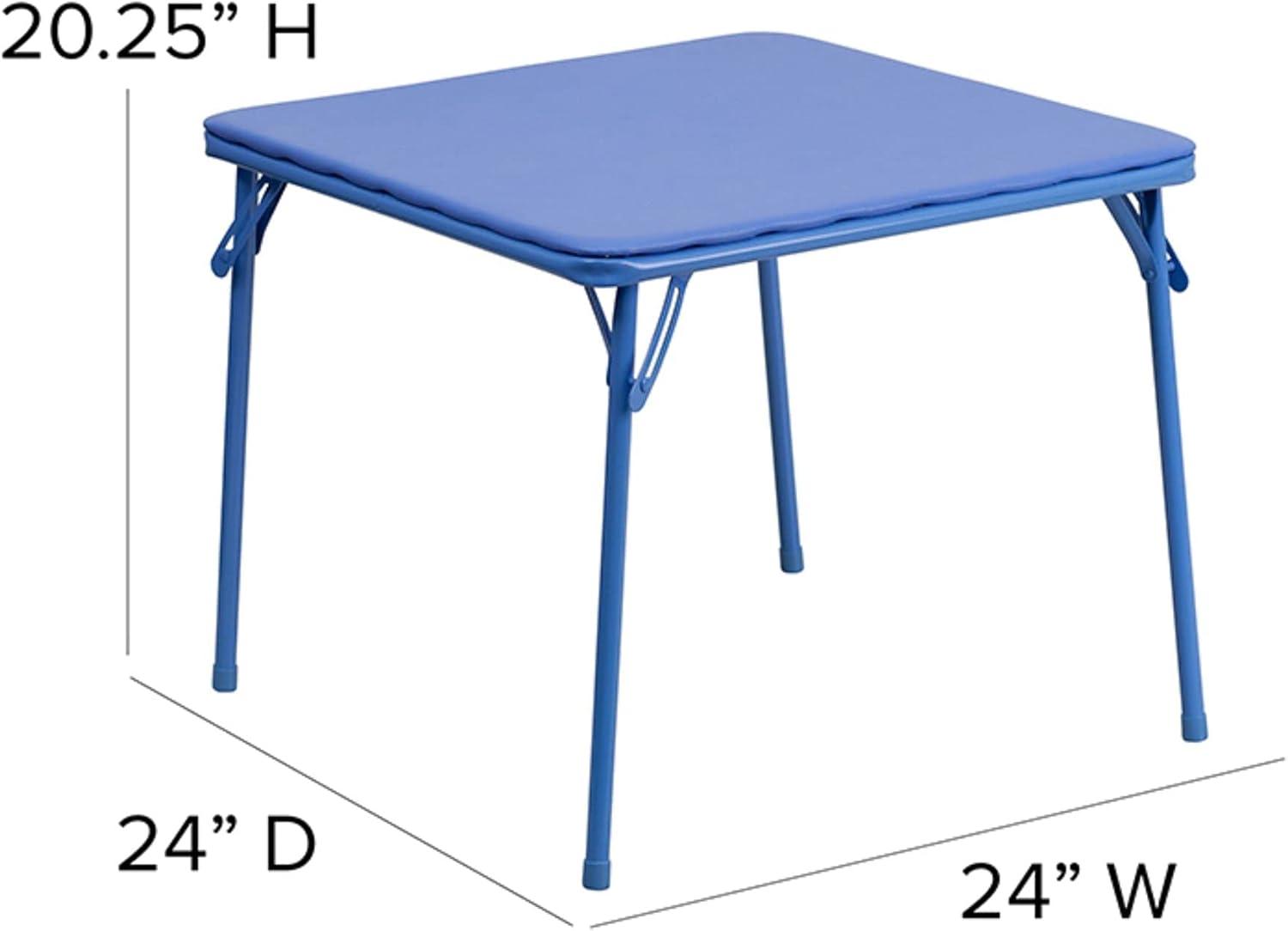 imageFlash Furniture Mindy Kids Colorful 3 Piece Folding Table and Chair Set ampamp Mindy Kids Blue Folding Table