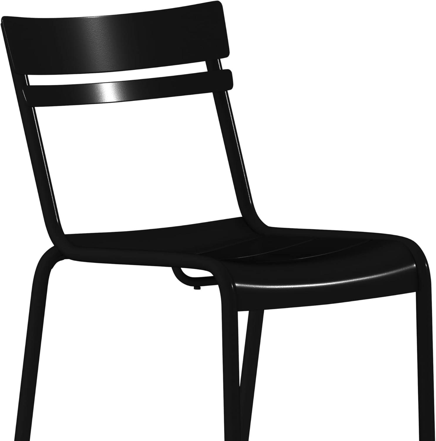 imageFlash Furniture Nash Commercial Grade Steel Stack Chair IndoorOutdoor Armless Chair with 2 Slat Back Set of 4 RedBlack