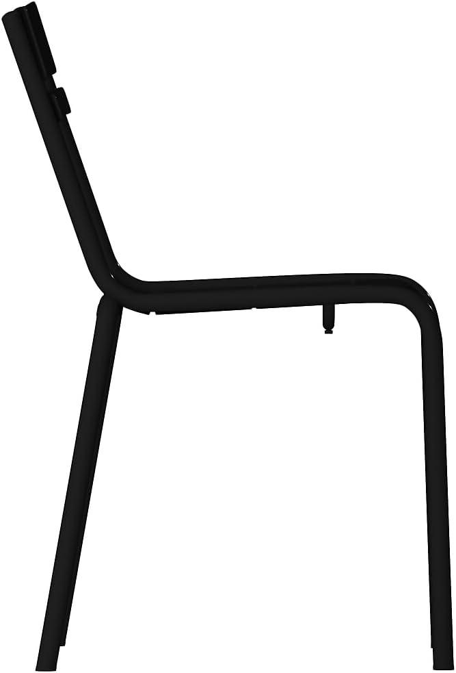 imageFlash Furniture Nash Commercial Grade Steel Stack Chair IndoorOutdoor Armless Chair with 2 Slat Back Set of 4 RedBlack