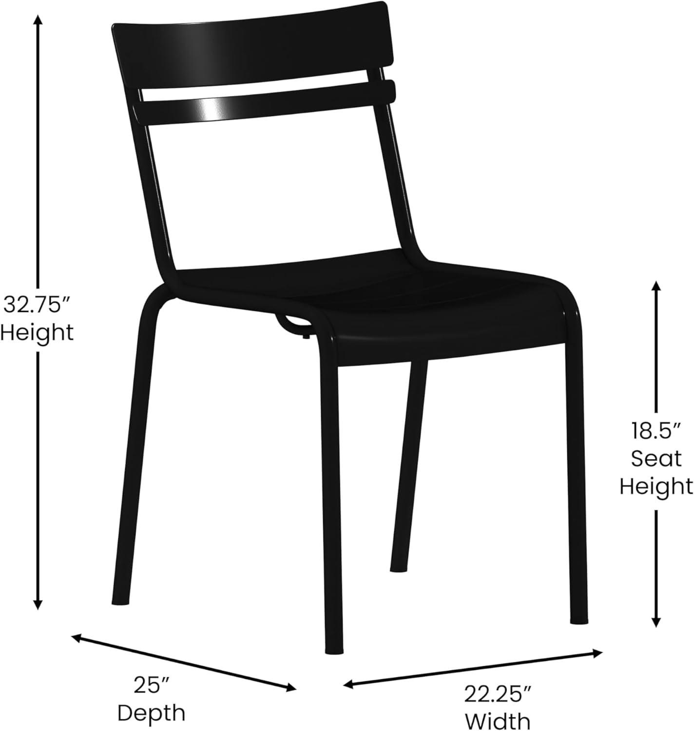 imageFlash Furniture Nash Commercial Grade Steel Stack Chair IndoorOutdoor Armless Chair with 2 Slat Back Set of 4 RedBlack