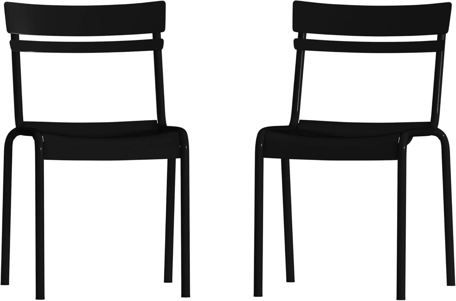 imageFlash Furniture Nash Commercial Grade Steel Stack Chair IndoorOutdoor Armless Chair with 2 Slat Back Set of 4 RedBlack
