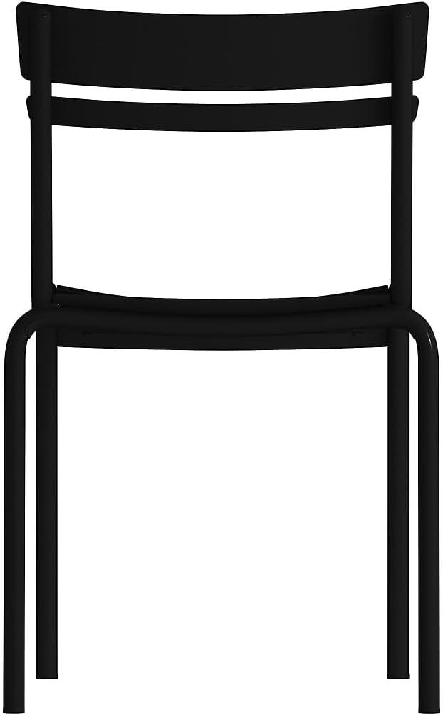 imageFlash Furniture Nash Commercial Grade Steel Stack Chair IndoorOutdoor Armless Chair with 2 Slat Back Set of 4 RedBlack
