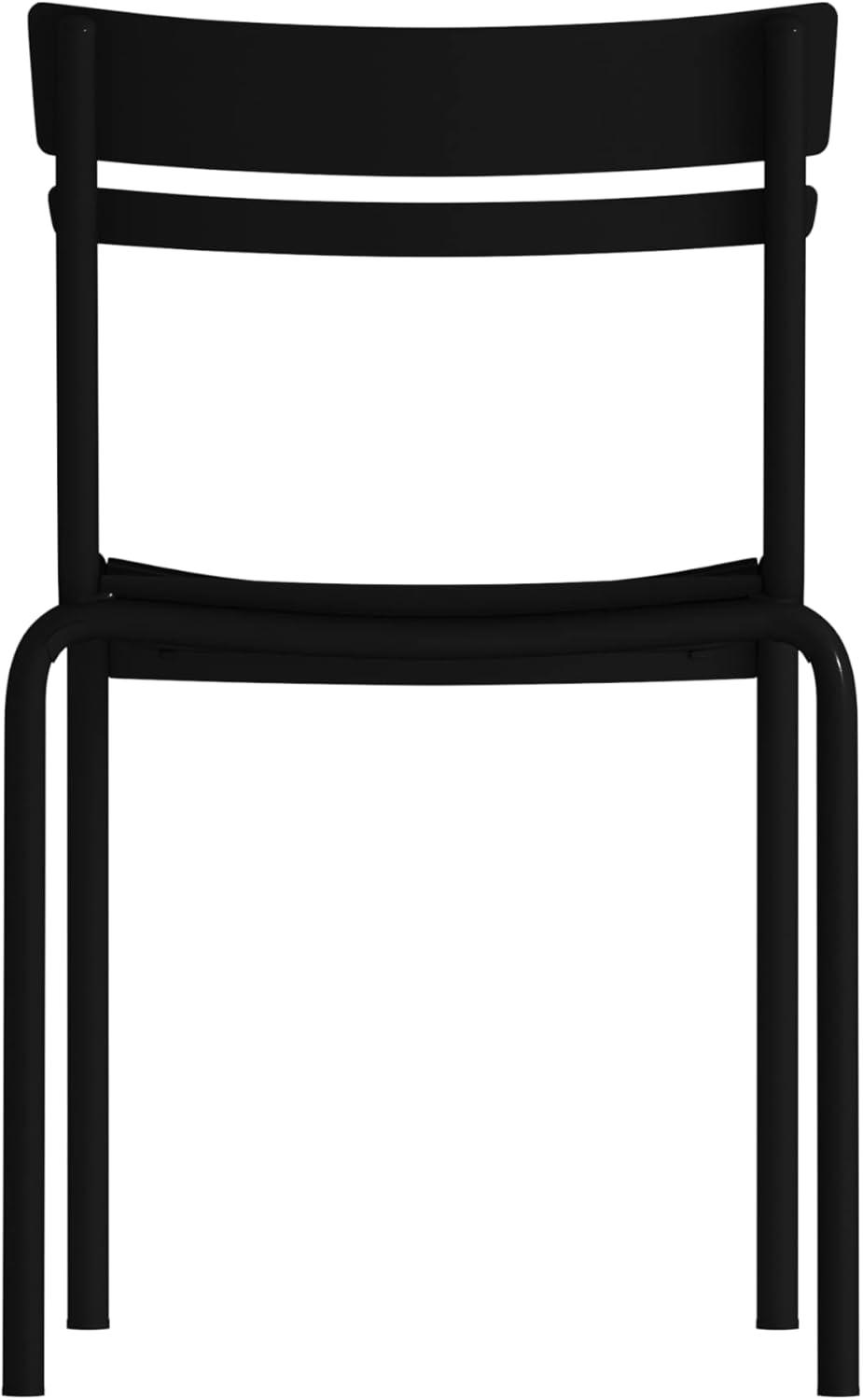 imageFlash Furniture Nash Commercial Grade Steel Stack Chair IndoorOutdoor Armless Chair with 2 Slat Back Set of 4 RedBlack