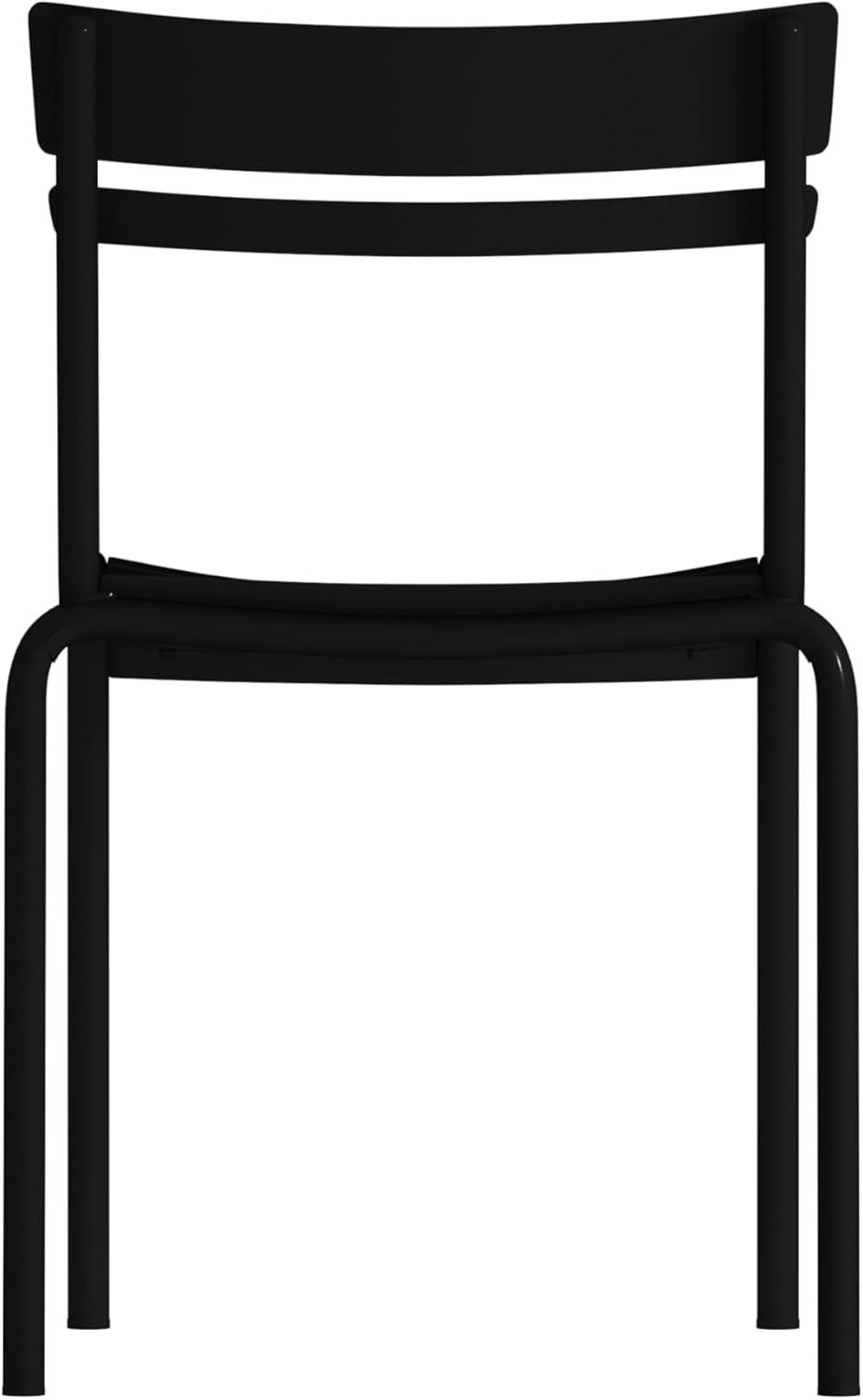 imageFlash Furniture Nash Commercial Grade Steel Stack Chair IndoorOutdoor Armless Chair with 2 Slat Back Set of 4 RedBlack