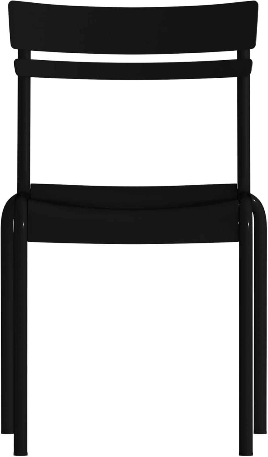 imageFlash Furniture Nash Commercial Grade Steel Stack Chair IndoorOutdoor Armless Chair with 2 Slat Back Set of 4 RedBlack