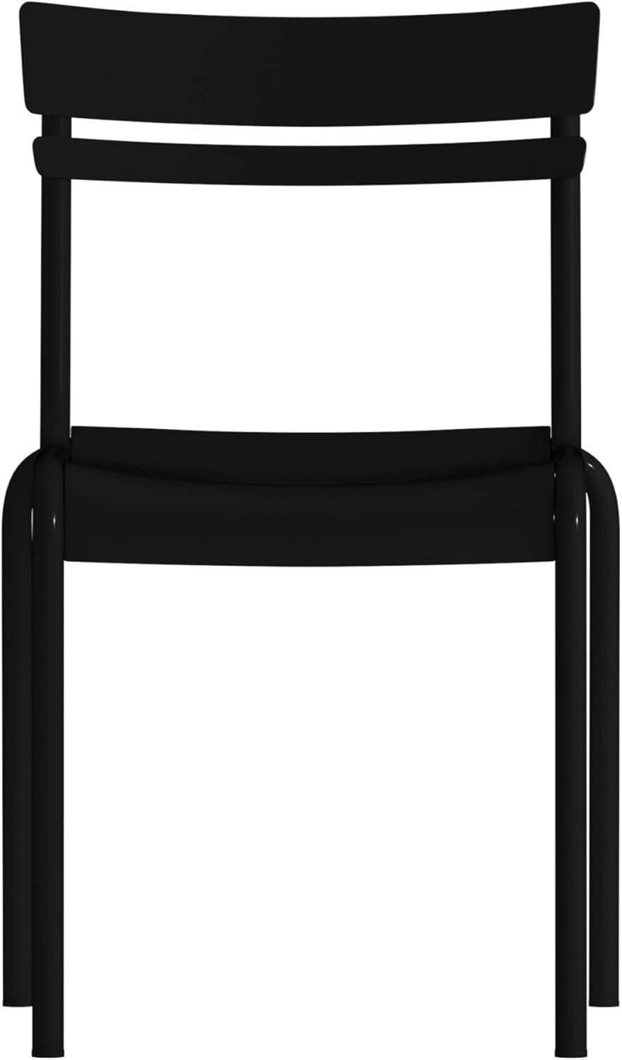 imageFlash Furniture Nash Commercial Grade Steel Stack Chair IndoorOutdoor Armless Chair with 2 Slat Back Set of 4 RedBlack