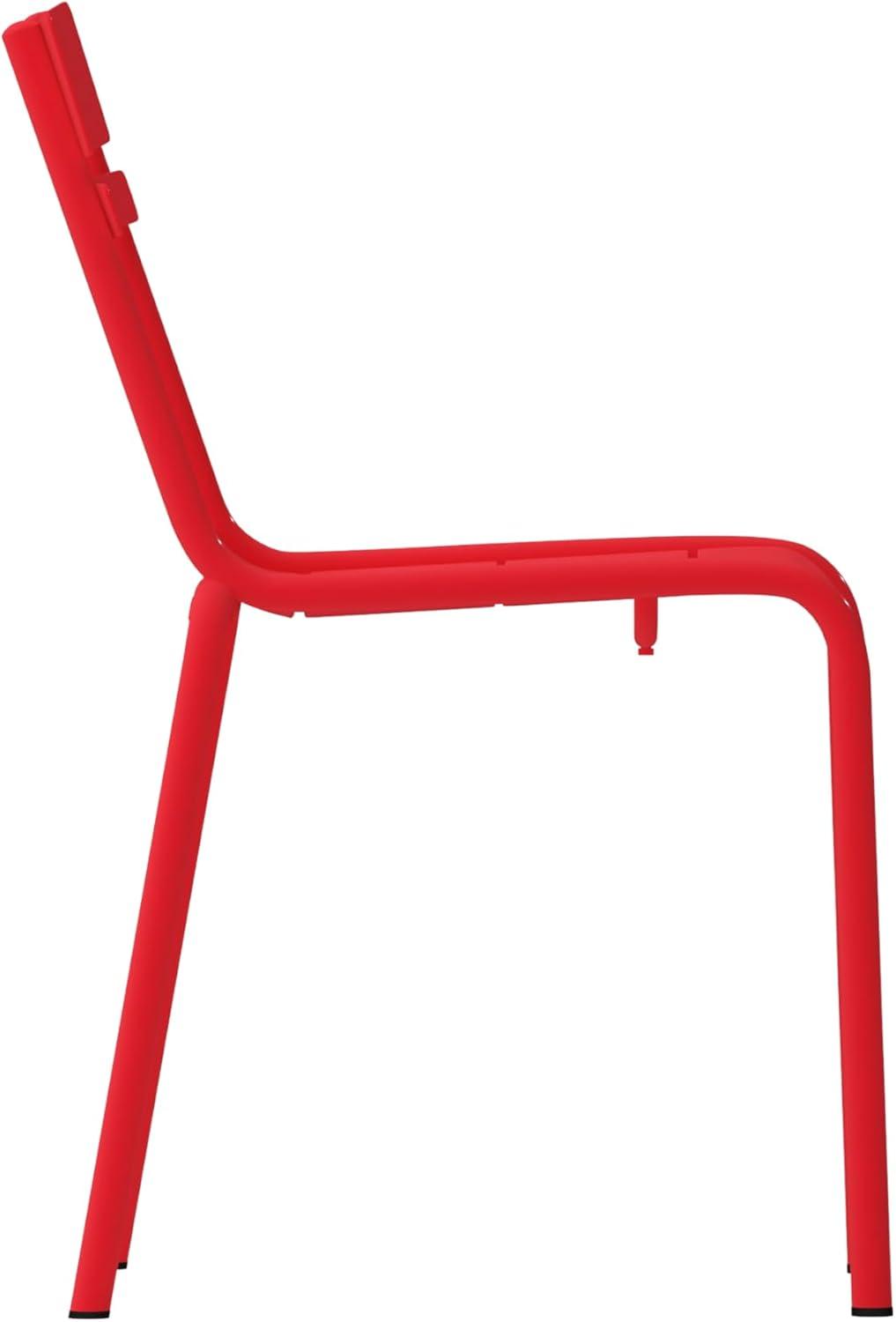imageFlash Furniture Nash Commercial Grade Steel Stack Chair IndoorOutdoor Armless Chair with 2 Slat Back Set of 4 RedRed