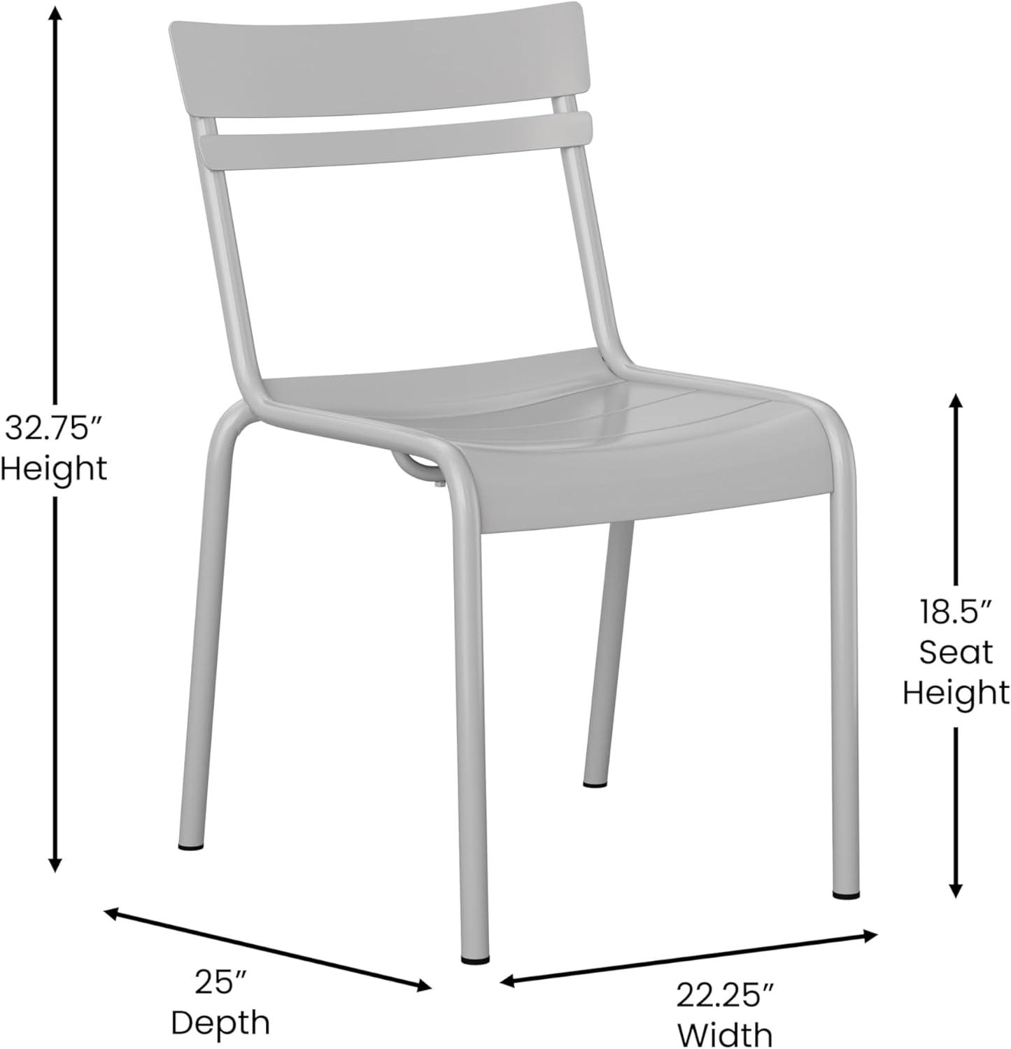 imageFlash Furniture Nash Commercial Grade Steel Stack Chair IndoorOutdoor Armless Chair with 2 Slat Back Set of 4 RedSilver