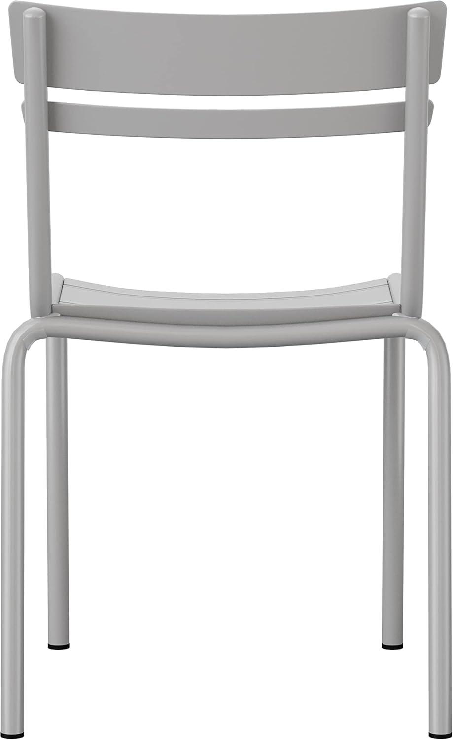 imageFlash Furniture Nash Commercial Grade Steel Stack Chair IndoorOutdoor Armless Chair with 2 Slat Back Set of 4 RedSilver