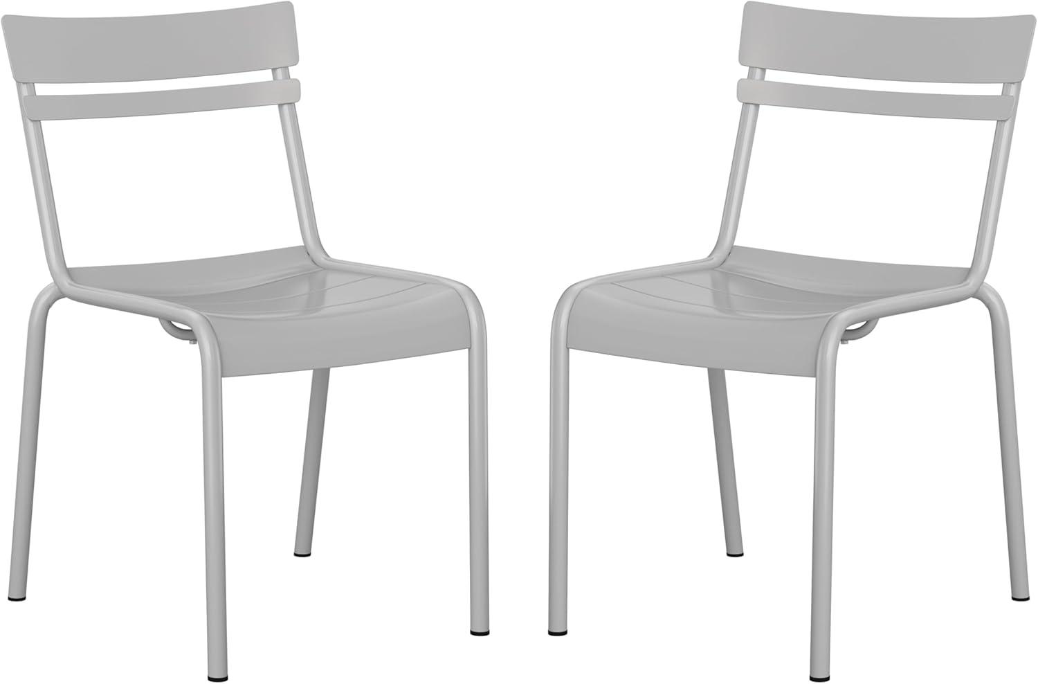 imageFlash Furniture Nash Commercial Grade Steel Stack Chair IndoorOutdoor Armless Chair with 2 Slat Back Set of 4 RedSilver