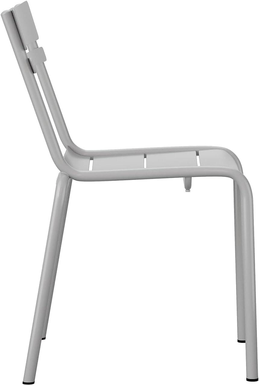 imageFlash Furniture Nash Commercial Grade Steel Stack Chair IndoorOutdoor Armless Chair with 2 Slat Back Set of 4 RedSilver