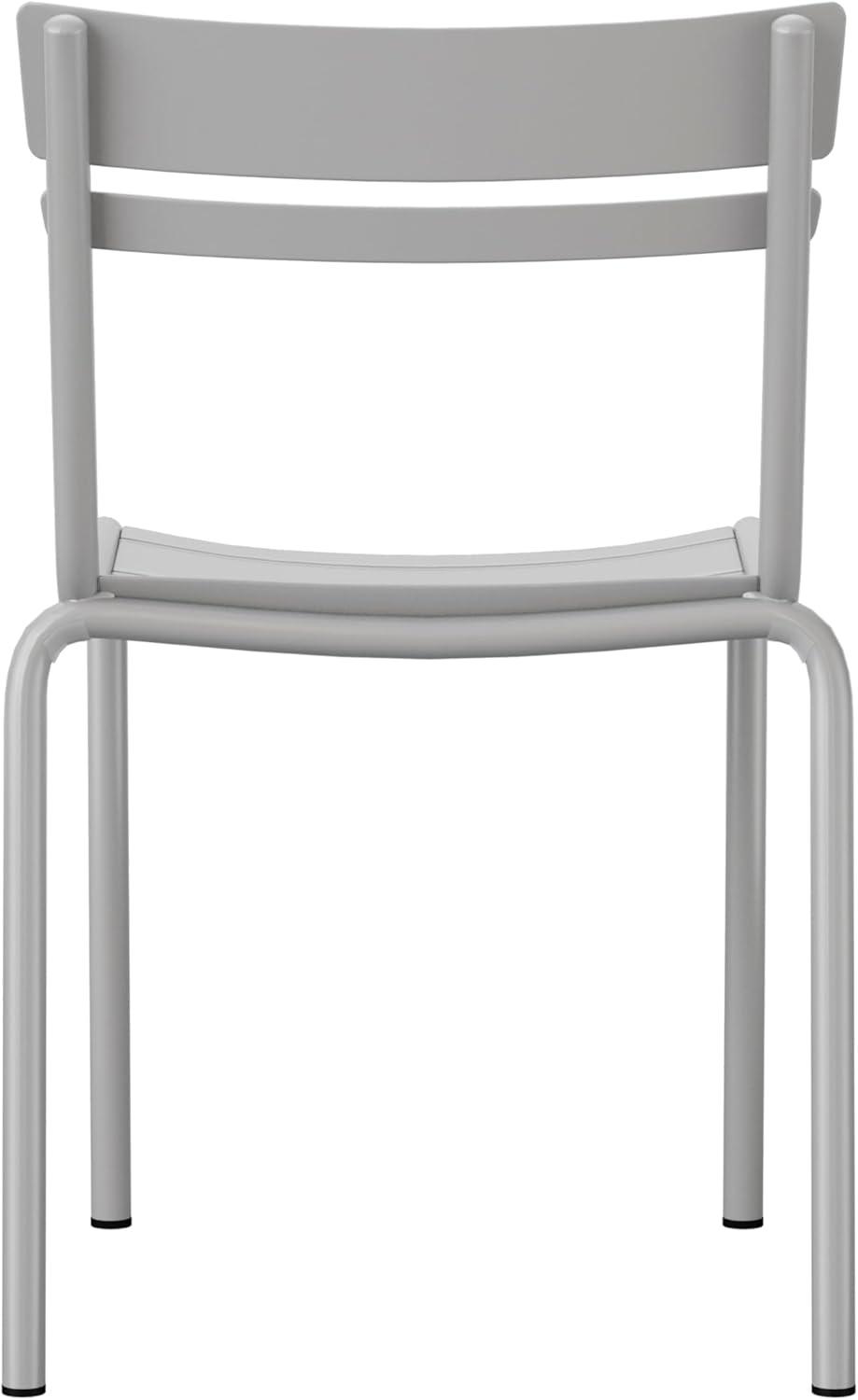 imageFlash Furniture Nash Commercial Grade Steel Stack Chair IndoorOutdoor Armless Chair with 2 Slat Back Set of 4 RedSilver