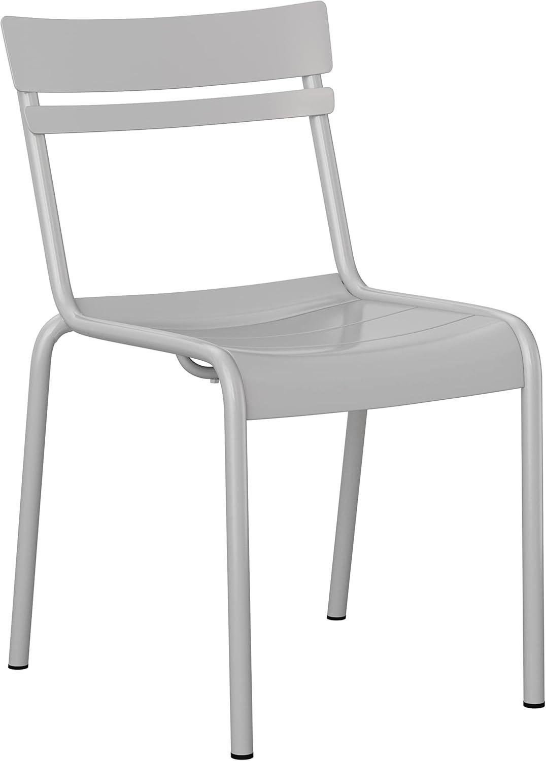 imageFlash Furniture Nash Commercial Grade Steel Stack Chair IndoorOutdoor Armless Chair with 2 Slat Back Set of 4 RedSilver