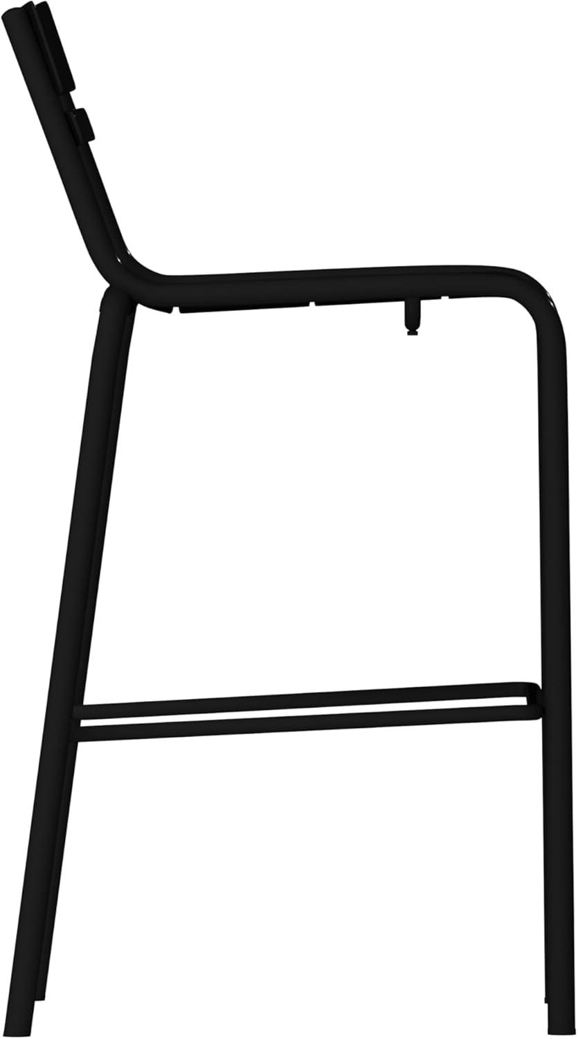 imageFlash Furniture Nash Commercial Grade Steel Stack Stool IndoorOutdoor Bar Stool with 2 Slat Back Set of 4 RedBlack