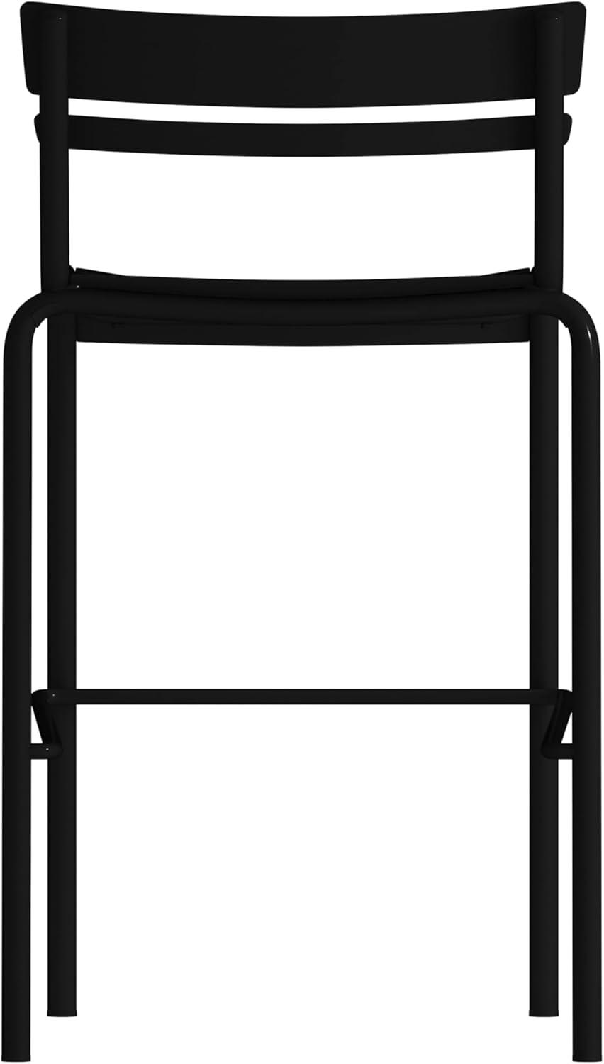 imageFlash Furniture Nash Commercial Grade Steel Stack Stool IndoorOutdoor Bar Stool with 2 Slat Back Set of 4 RedBlack