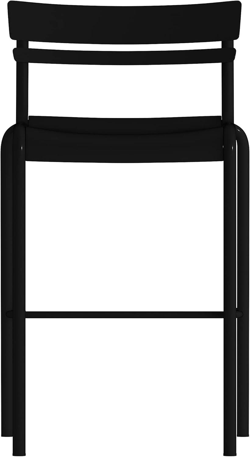 imageFlash Furniture Nash Commercial Grade Steel Stack Stool IndoorOutdoor Bar Stool with 2 Slat Back Set of 4 RedBlack