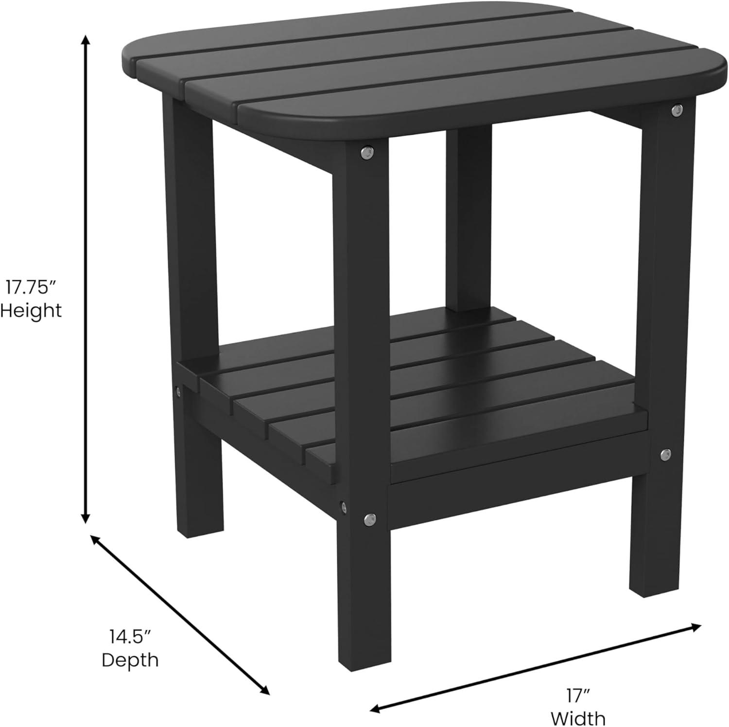 imageFlash Furniture Newport 2Tier Adirondack Side Table Recycled HDPE AllWeather Materials IndoorOutdoor RedBlack