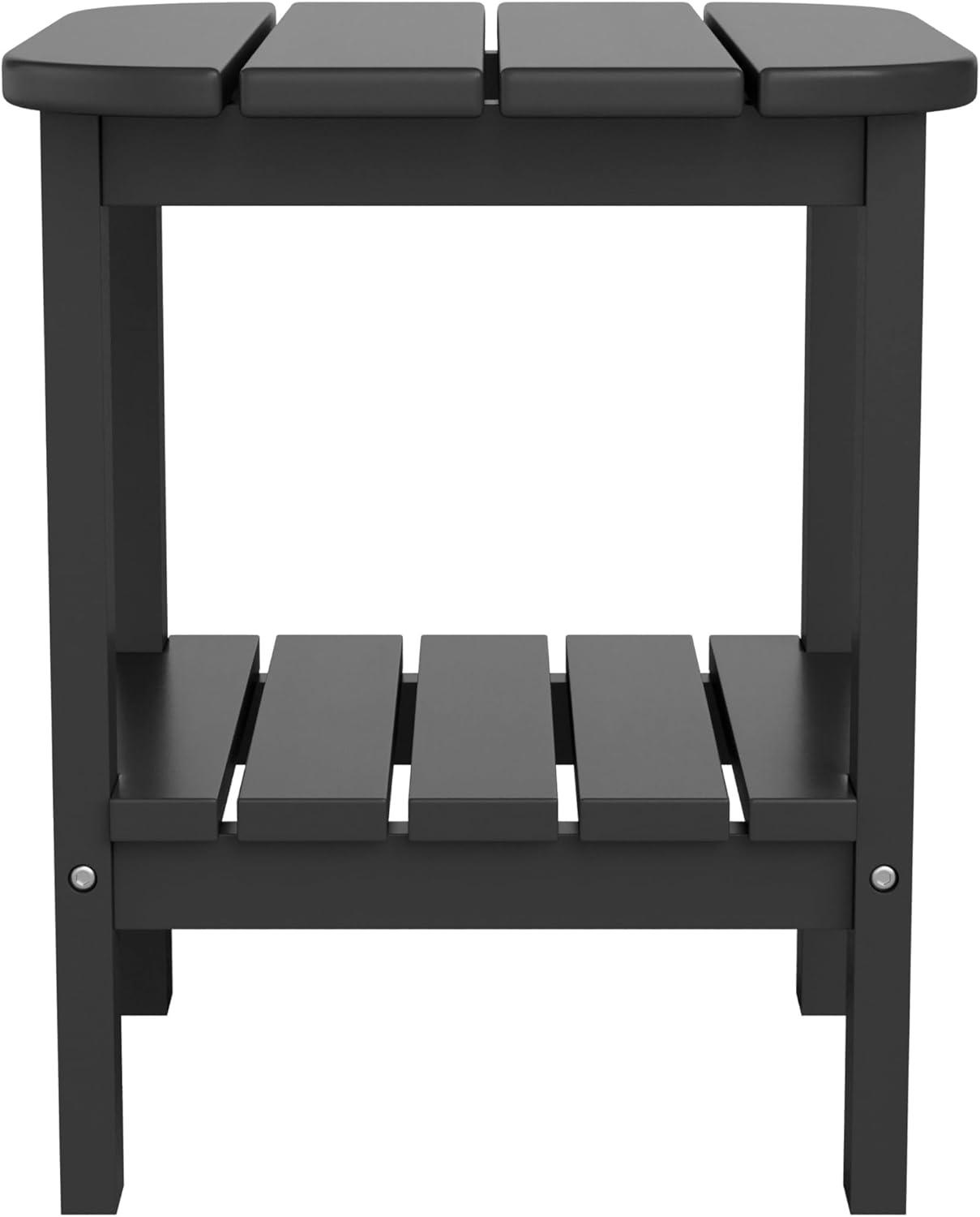 imageFlash Furniture Newport 2Tier Adirondack Side Table Recycled HDPE AllWeather Materials IndoorOutdoor RedBlack