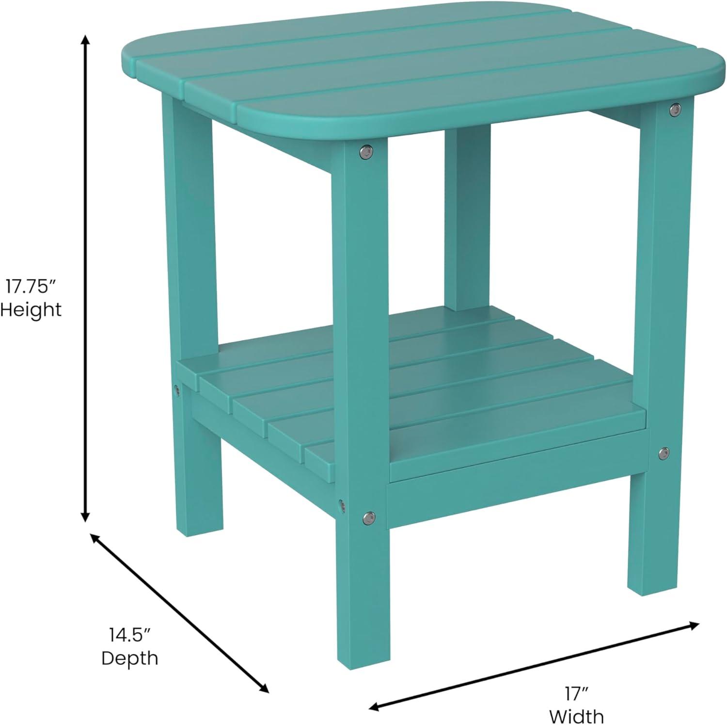 imageFlash Furniture Newport 2Tier Adirondack Side Table Recycled HDPE AllWeather Materials IndoorOutdoor RedBlue