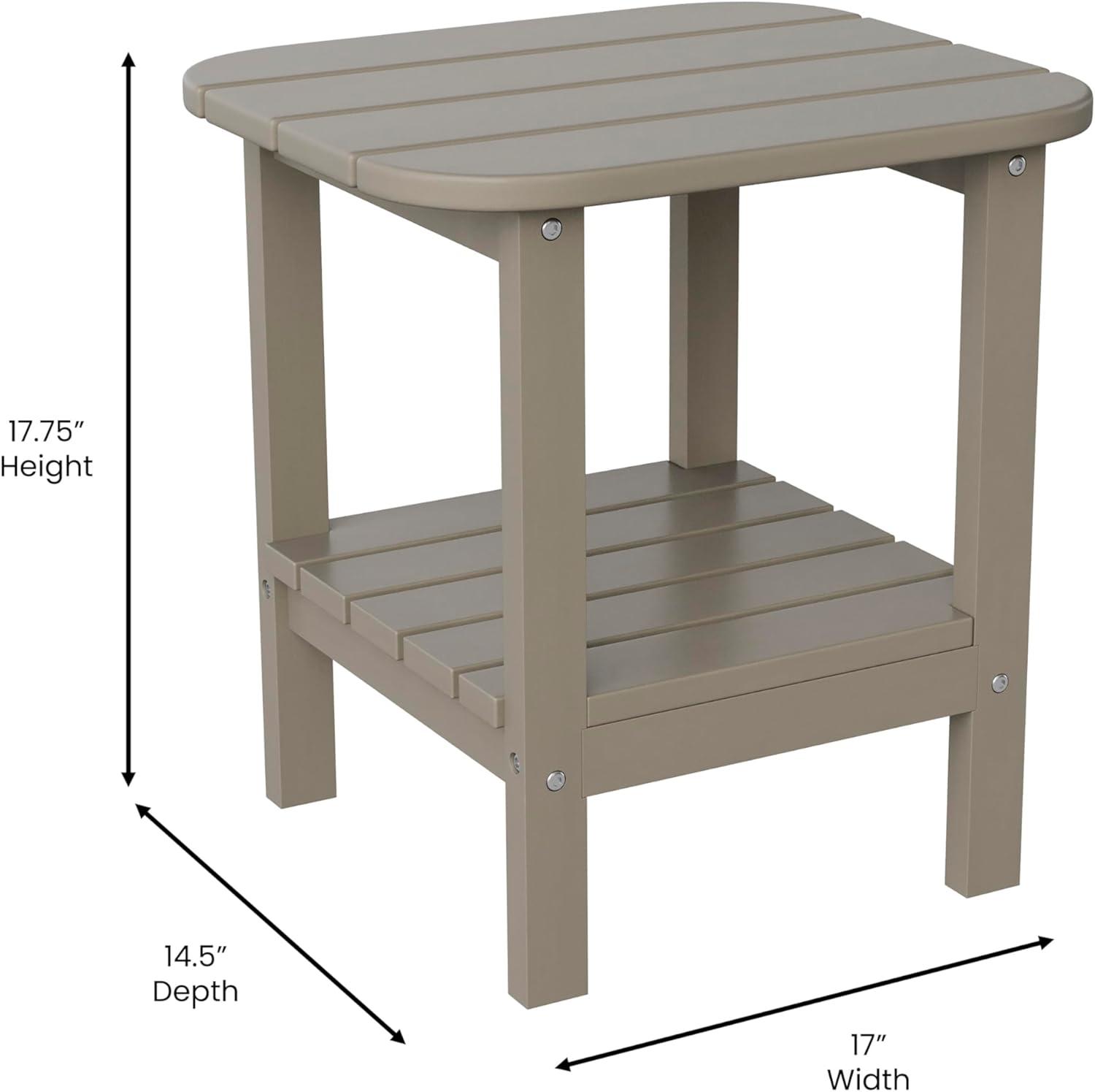 imageFlash Furniture Newport 2Tier Adirondack Side Table Recycled HDPE AllWeather Materials IndoorOutdoor RedBrown