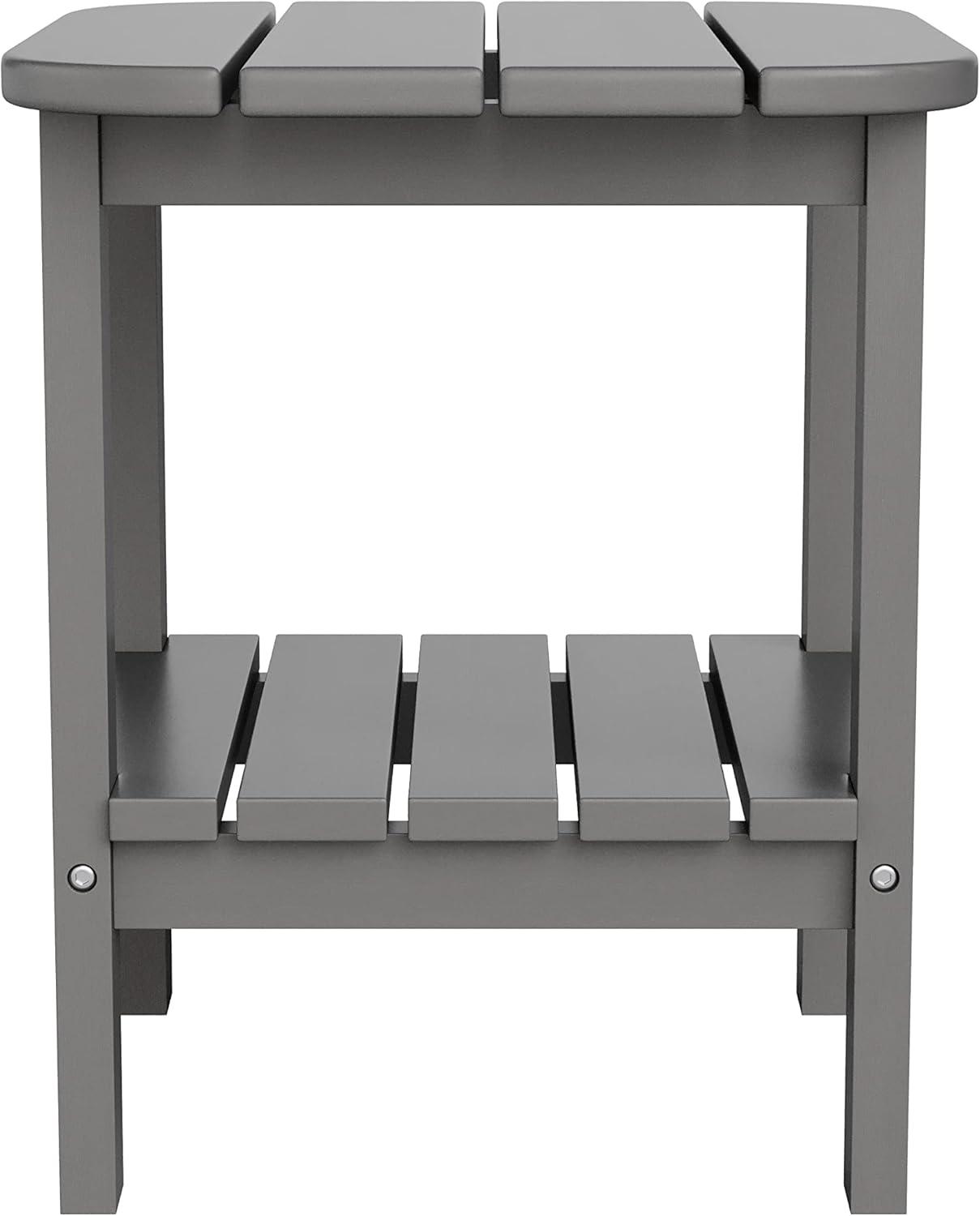 imageFlash Furniture Newport 2Tier Adirondack Side Table Recycled HDPE AllWeather Materials IndoorOutdoor RedGrey