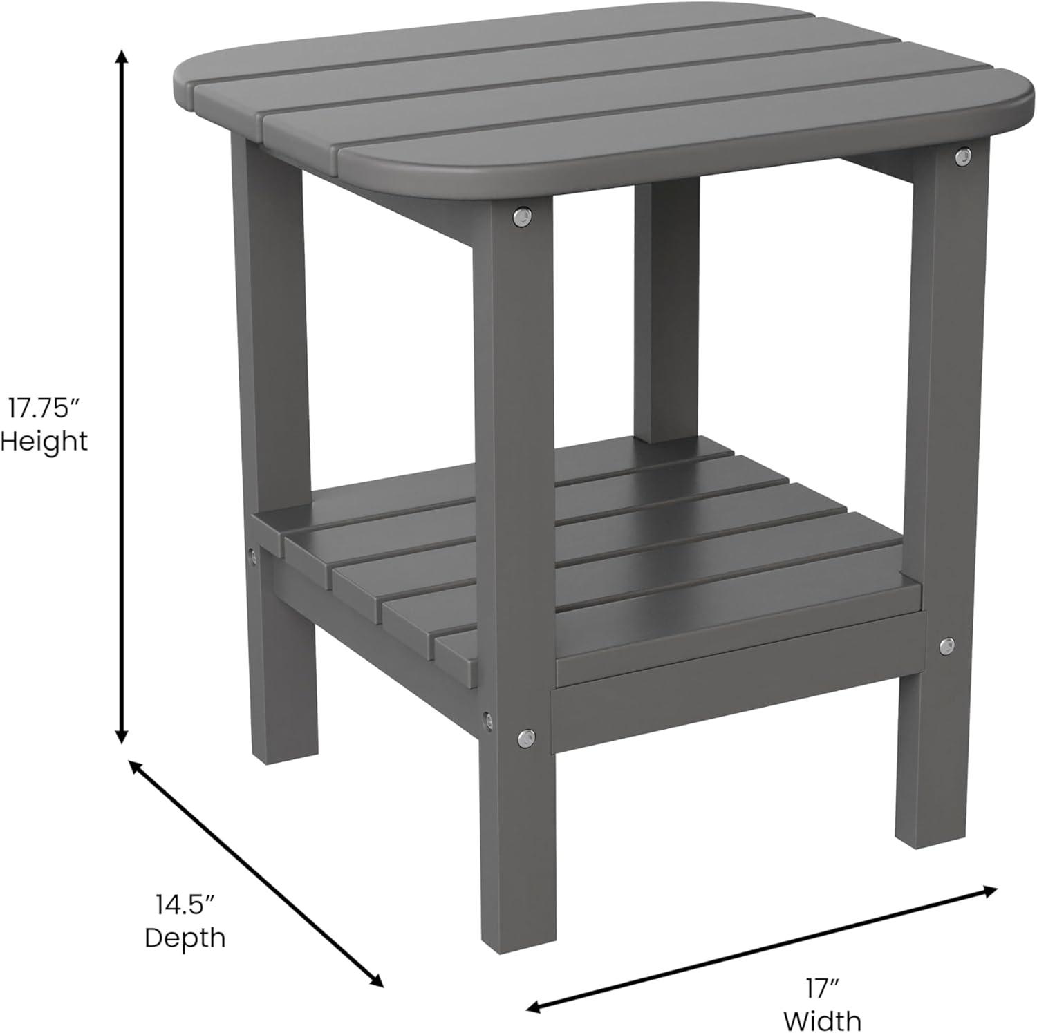 imageFlash Furniture Newport 2Tier Adirondack Side Table Recycled HDPE AllWeather Materials IndoorOutdoor RedGrey