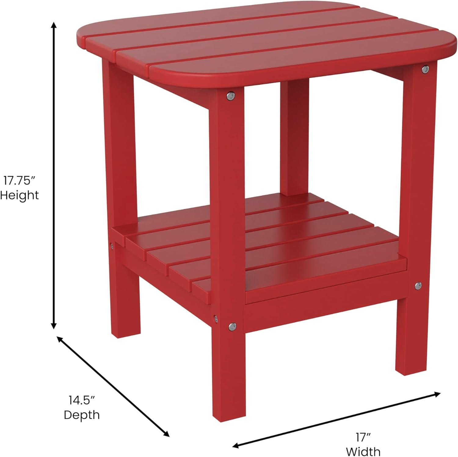 imageFlash Furniture Newport 2Tier Adirondack Side Table Recycled HDPE AllWeather Materials IndoorOutdoor RedRed