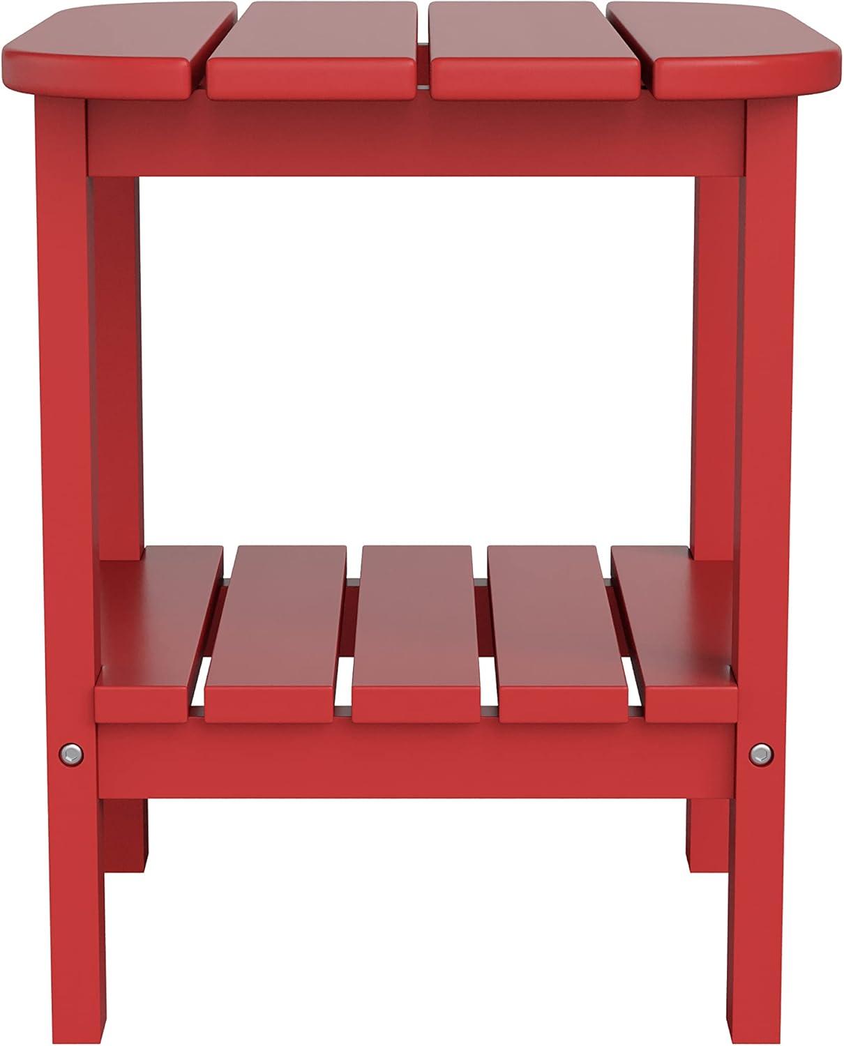 imageFlash Furniture Newport 2Tier Adirondack Side Table Recycled HDPE AllWeather Materials IndoorOutdoor RedRed