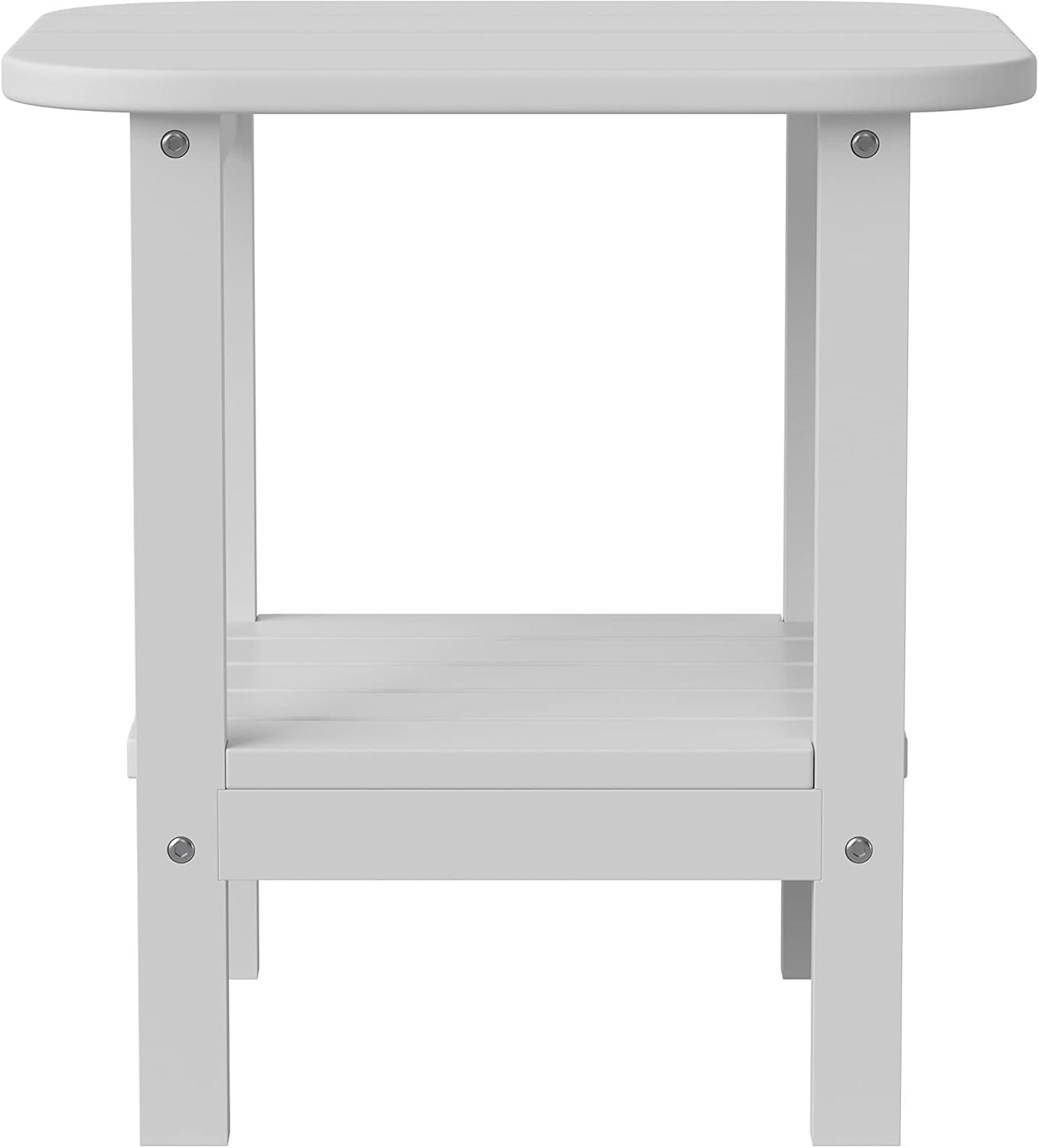 imageFlash Furniture Newport 2Tier Adirondack Side Table Recycled HDPE AllWeather Materials IndoorOutdoor RedWhite