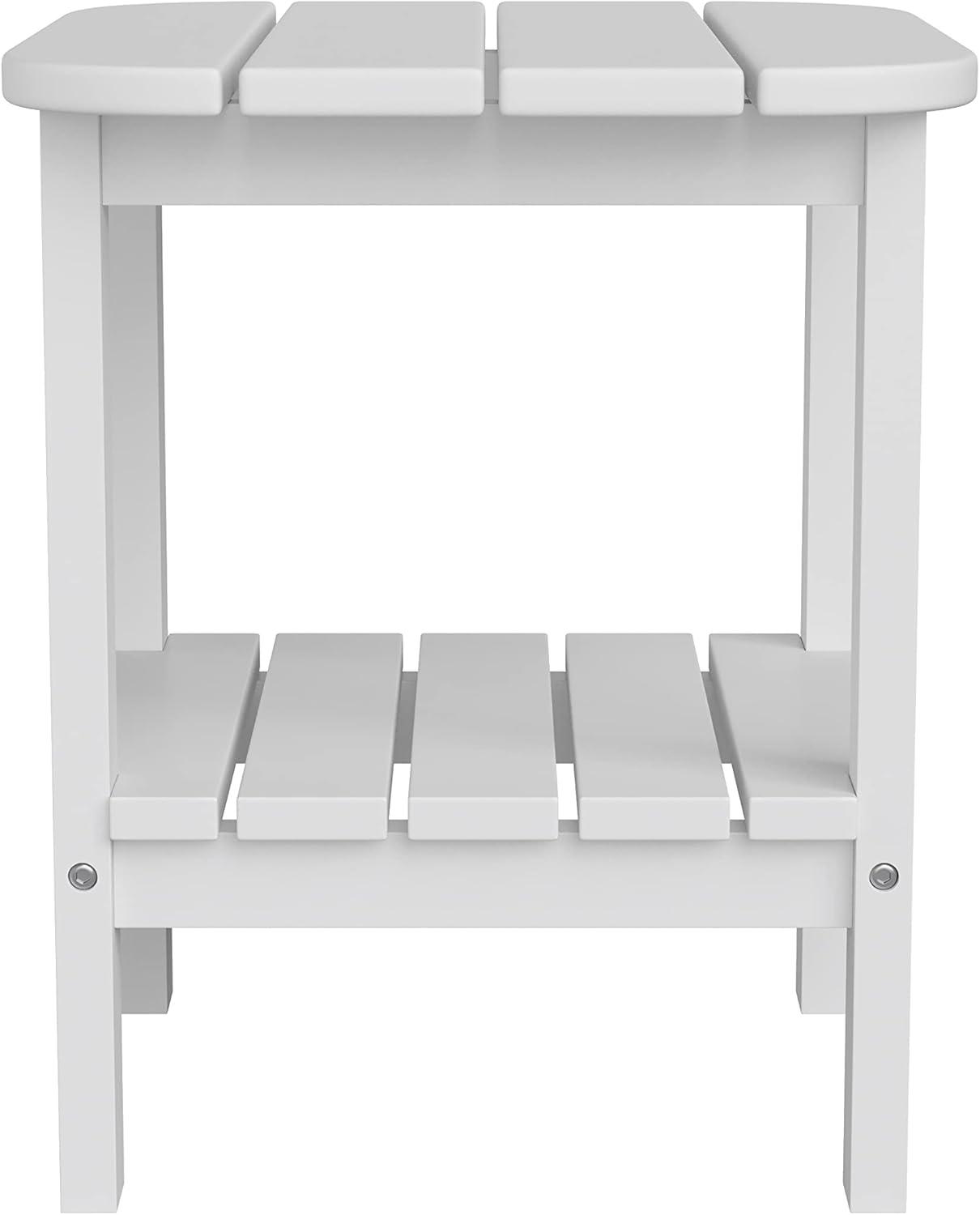 imageFlash Furniture Newport 2Tier Adirondack Side Table Recycled HDPE AllWeather Materials IndoorOutdoor RedWhite