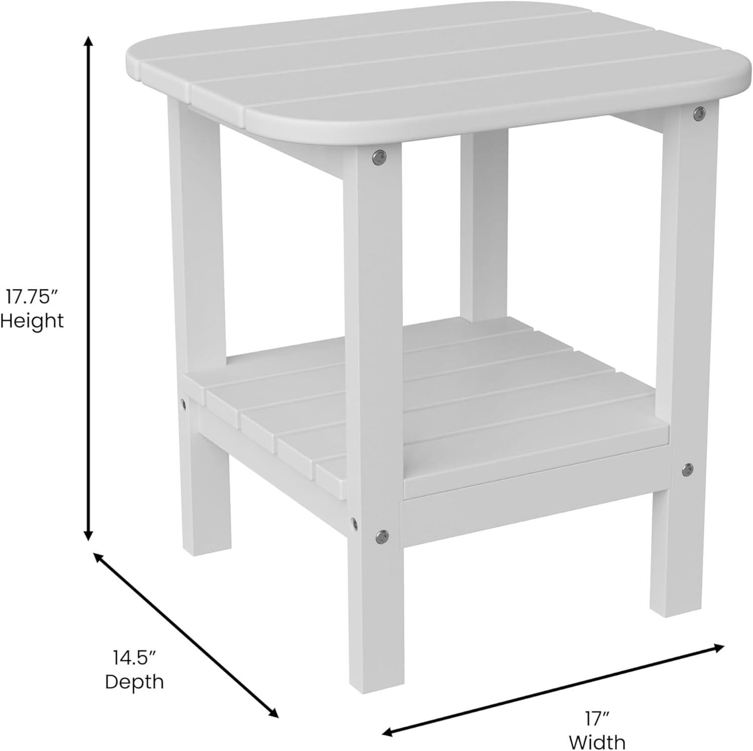 imageFlash Furniture Newport 2Tier Adirondack Side Table Recycled HDPE AllWeather Materials IndoorOutdoor RedWhite