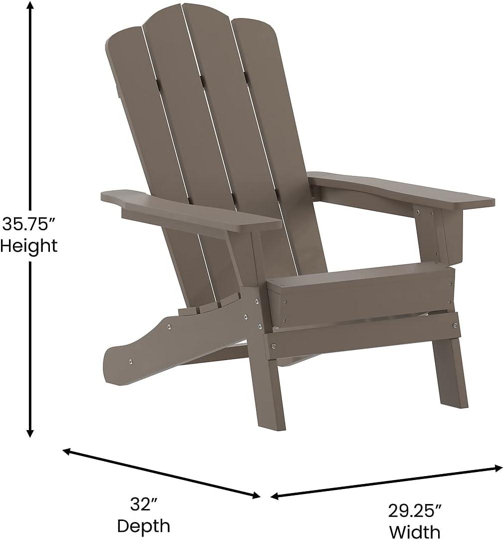 imageFlash Furniture Newport Adirondack Chair with Cup Holder Weather Resistant Poly Resin Adirondack Chair BlueBrown