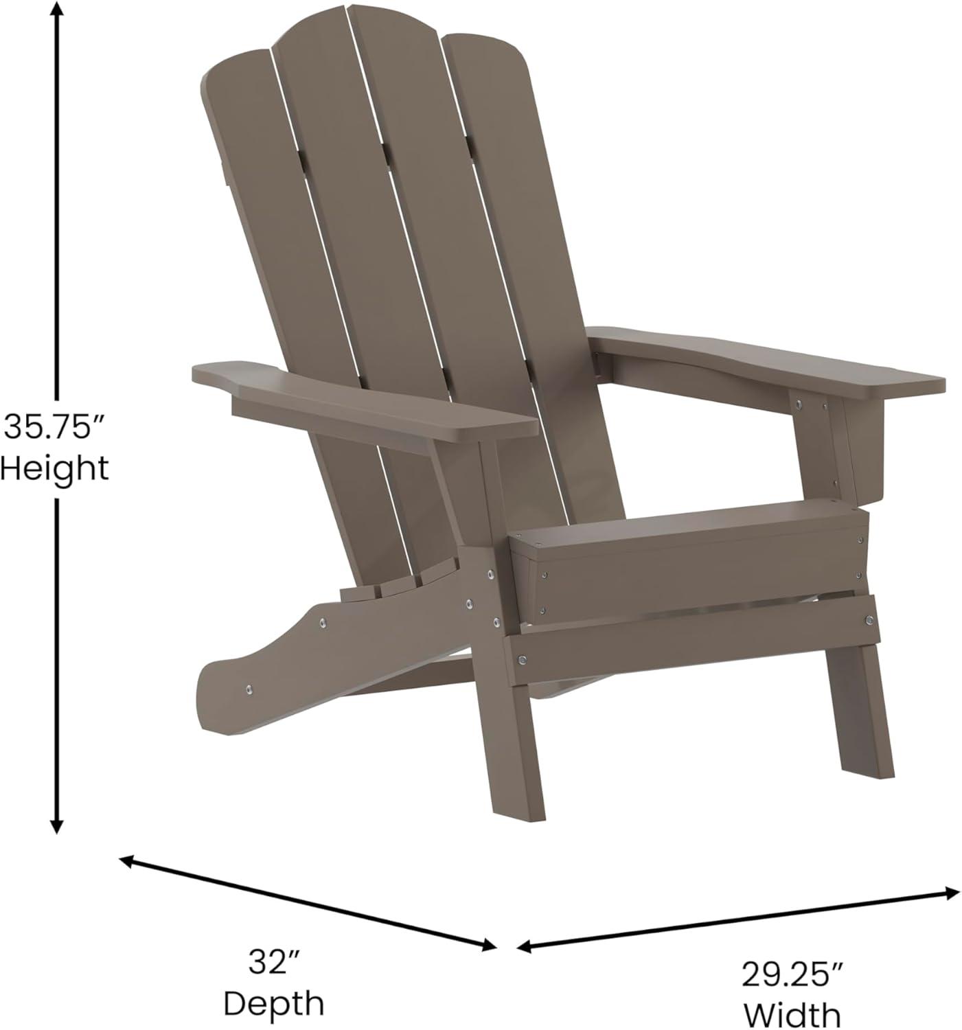 imageFlash Furniture Newport Adirondack Chair with Cup Holder Weather Resistant Poly Resin Adirondack Chair BlueBrown