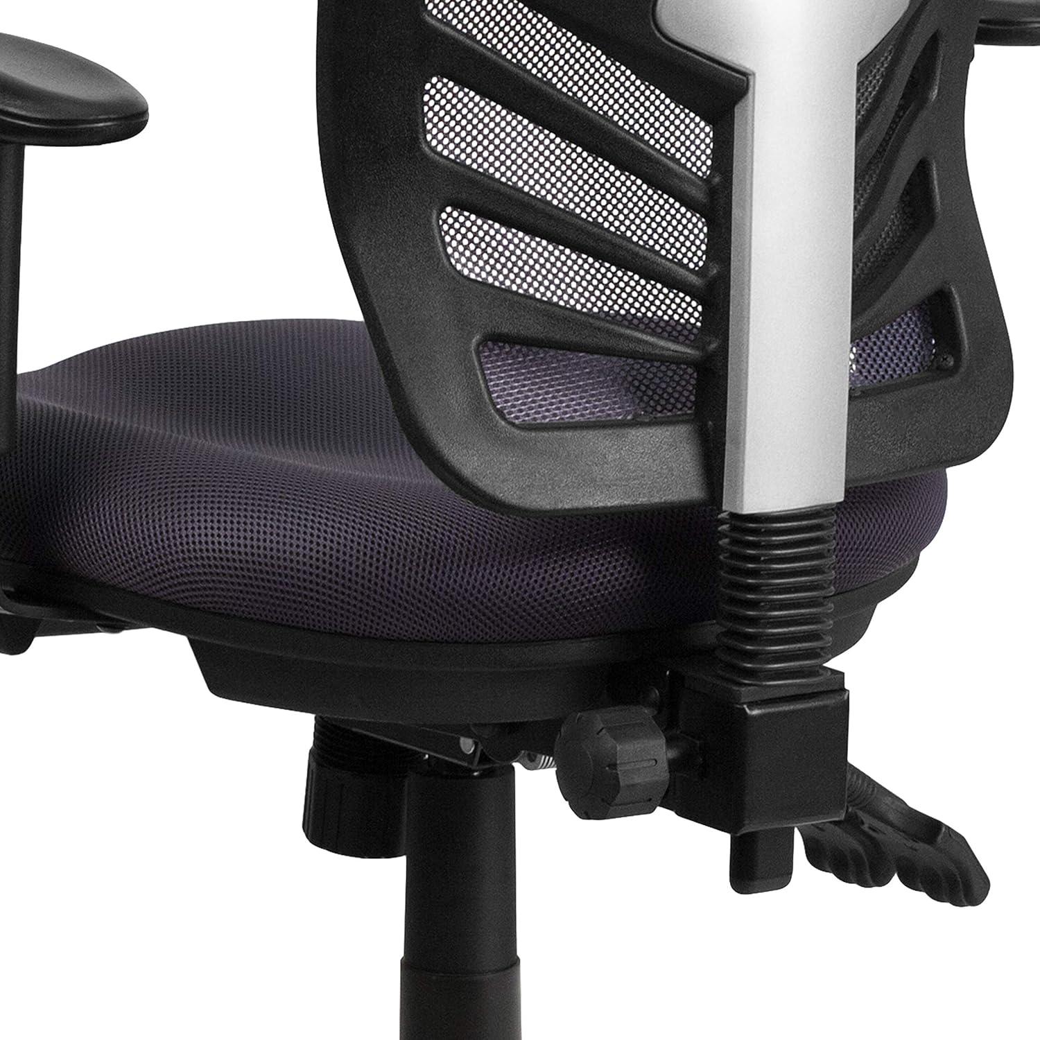 imageFlash Furniture Nicholas MidBack Swivel Desk Chair with Wheels Mesh Back Padded Seat and Armrests Adjustable Height Mesh Ergonomic Office Chair BlackDark Gray