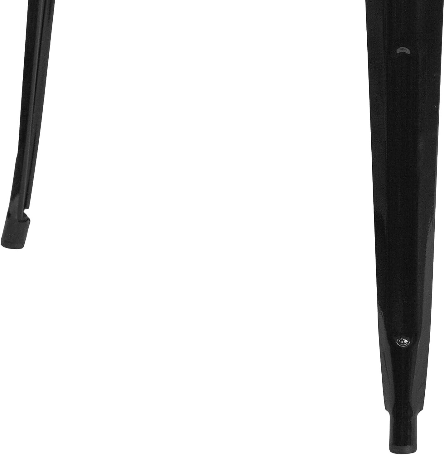 imageFlash Furniture Nolan Commercial Grade 315quot Square Silver Metal IndoorOutdoor Bar Height TableBlack