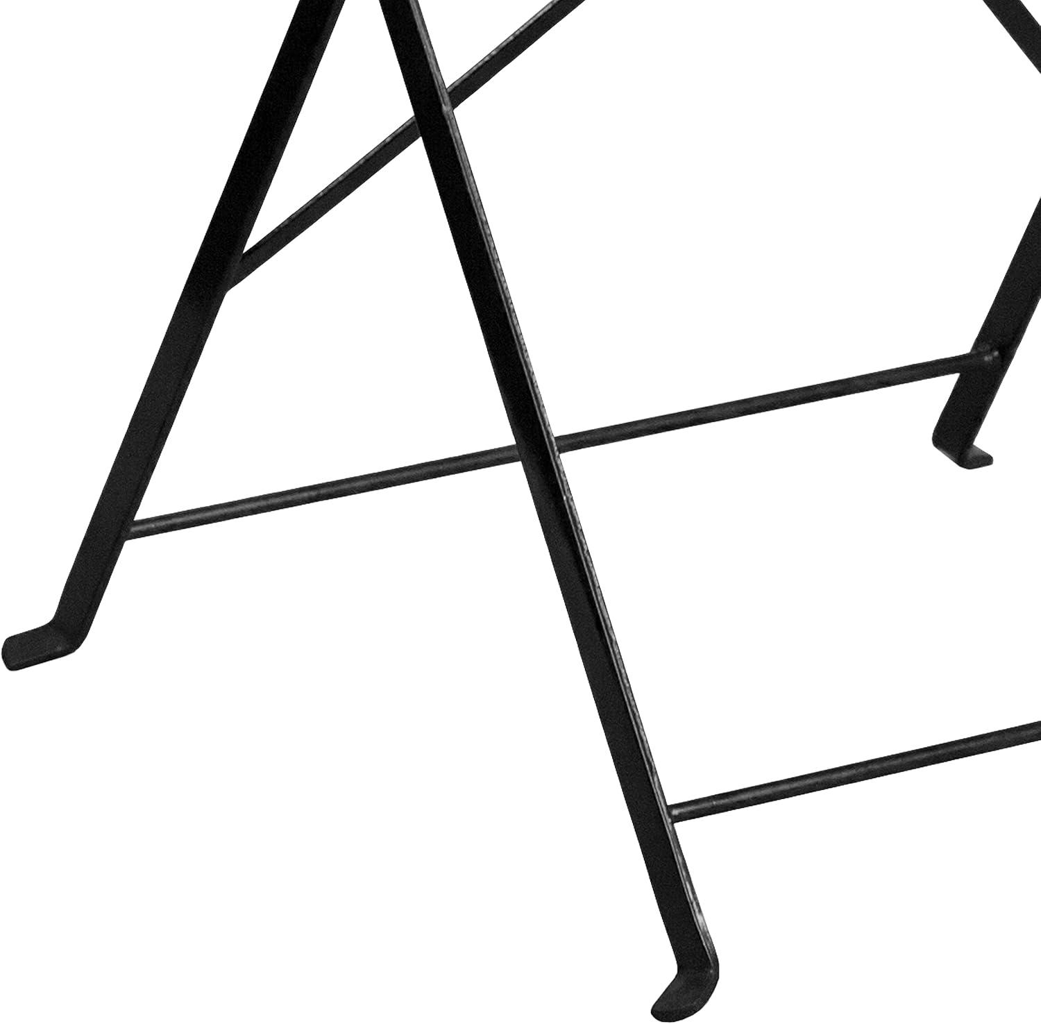 imageFlash Furniture Oia Commercial Grade 28quot Square Black IndoorOutdoor Steel Folding Patio TableBlack