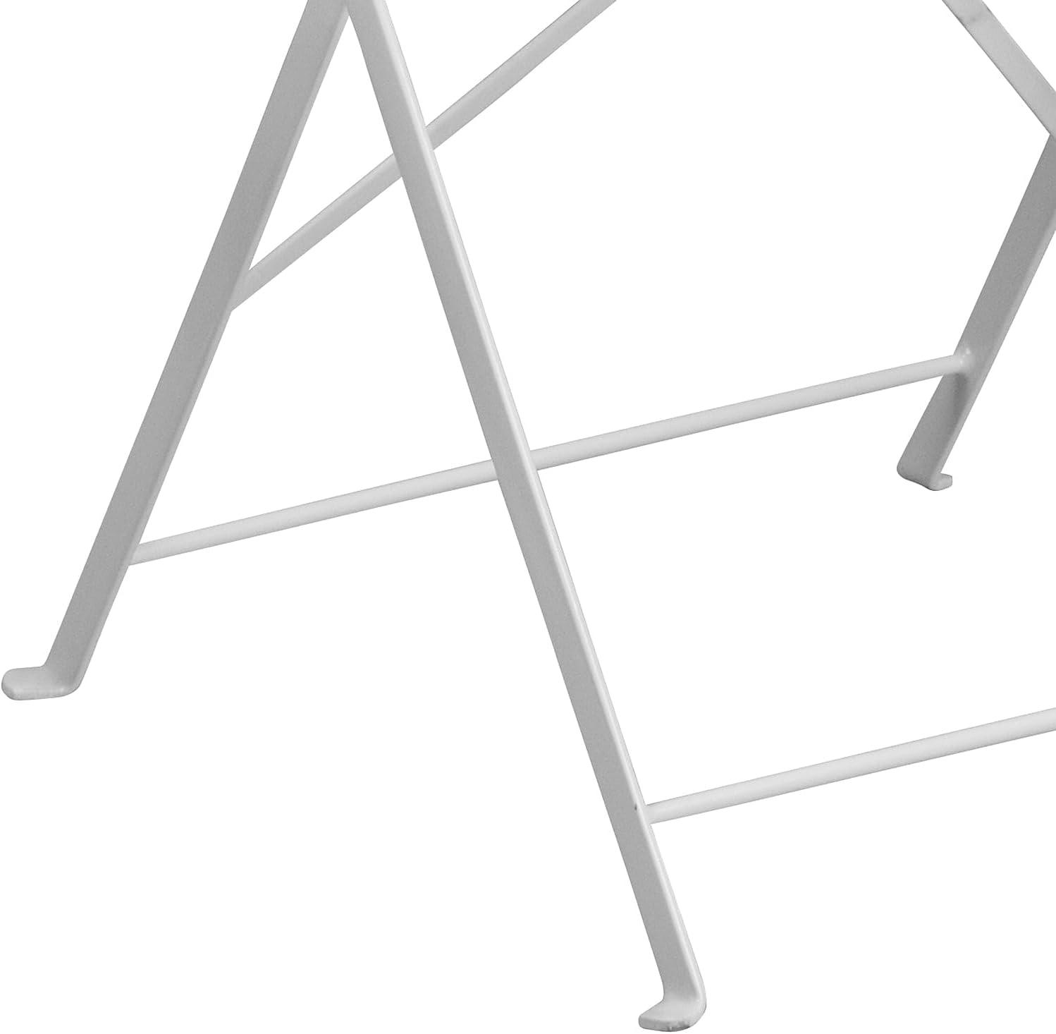 imageFlash Furniture Oia Commercial Grade 30quot Round Black IndoorOutdoor Steel Folding Patio TableWhite