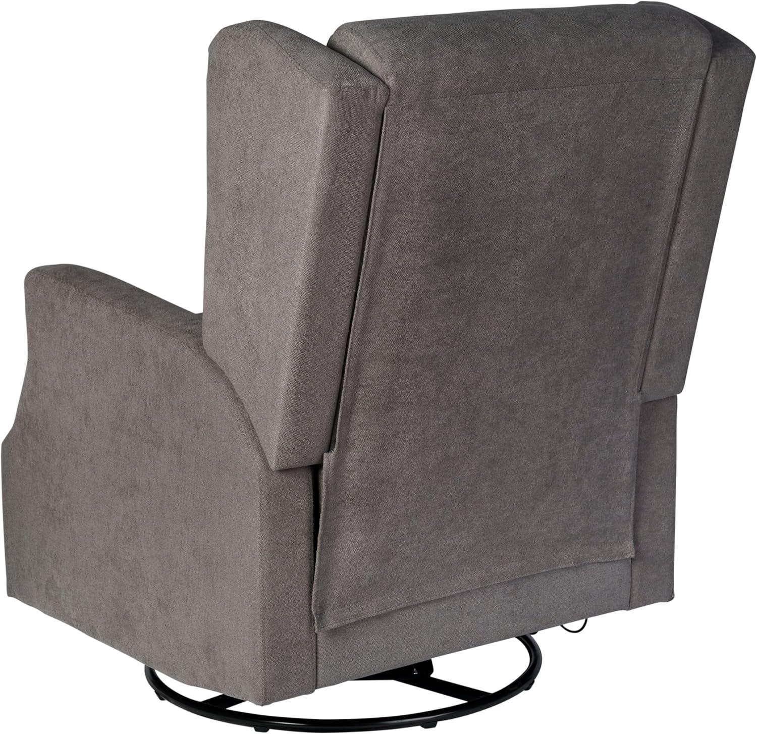 imageFlash Furniture Omma Swivel Glider Rocking Recliner Manual Wingback Recliner with 360 Degree Swivel for Living Room Bedroom or Nursery Upholstered CreamDark Gray