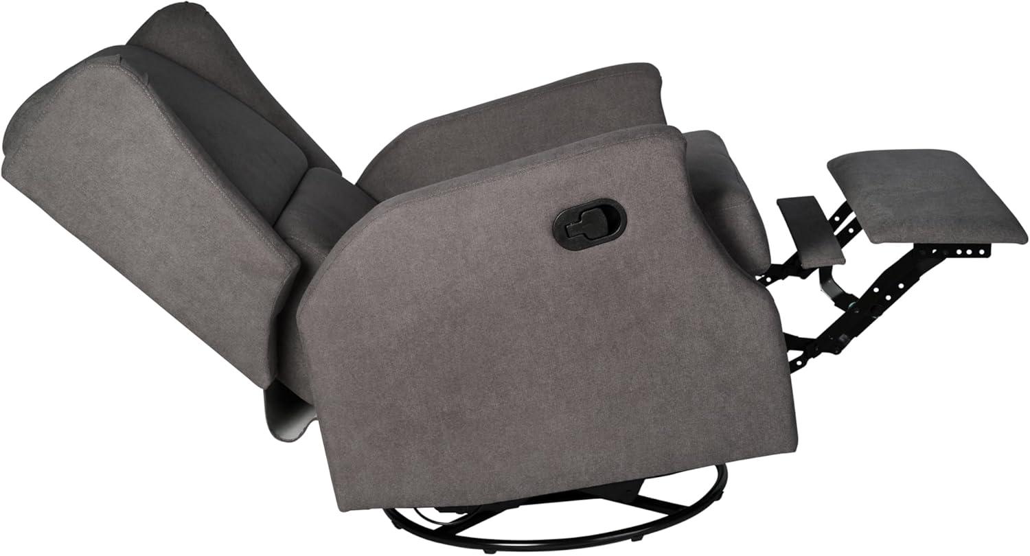 imageFlash Furniture Omma Swivel Glider Rocking Recliner Manual Wingback Recliner with 360 Degree Swivel for Living Room Bedroom or Nursery Upholstered CreamDark Gray