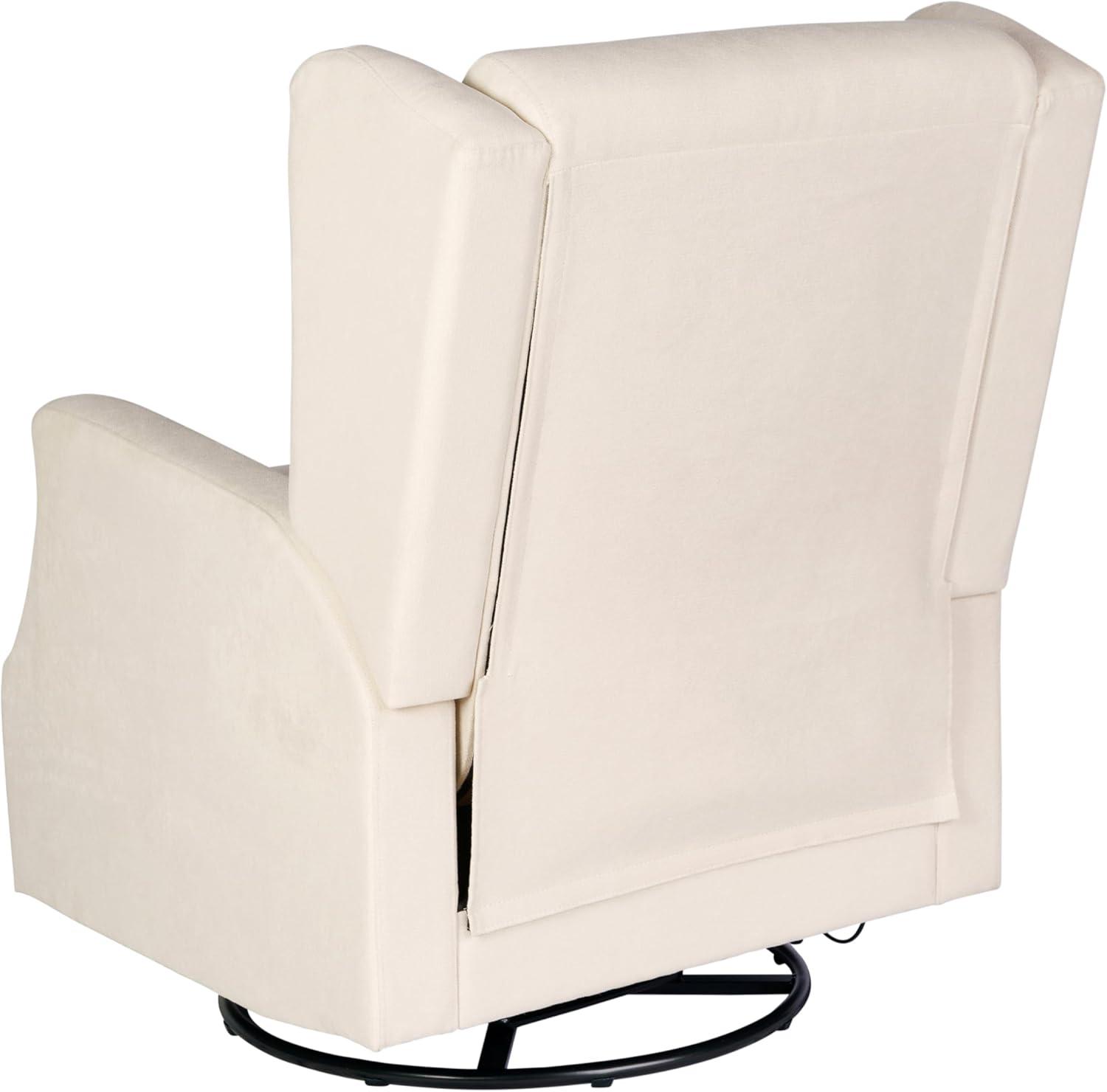 imageFlash Furniture Omma Swivel Glider Rocking Recliner Manual Wingback Recliner with 360 Degree Swivel for Living Room Bedroom or Nursery Upholstered CreamCream