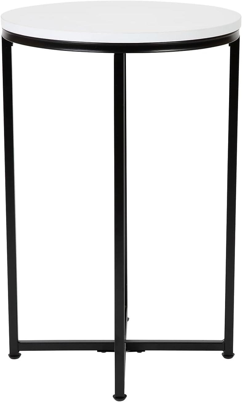 imageFlash Furniture Pearl 2375 Square Adjustable Height White Wood Swivel Top Table Adjustable Range 33 405White TopMatte Black Frame