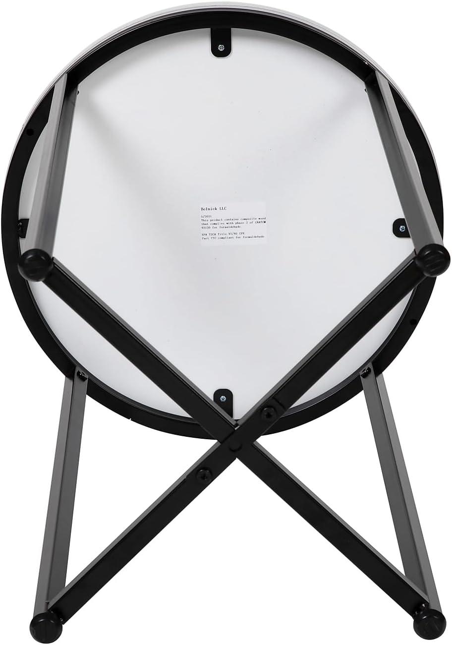 imageFlash Furniture Pearl 2375 Square Adjustable Height White Wood Swivel Top Table Adjustable Range 33 405White TopMatte Black Frame