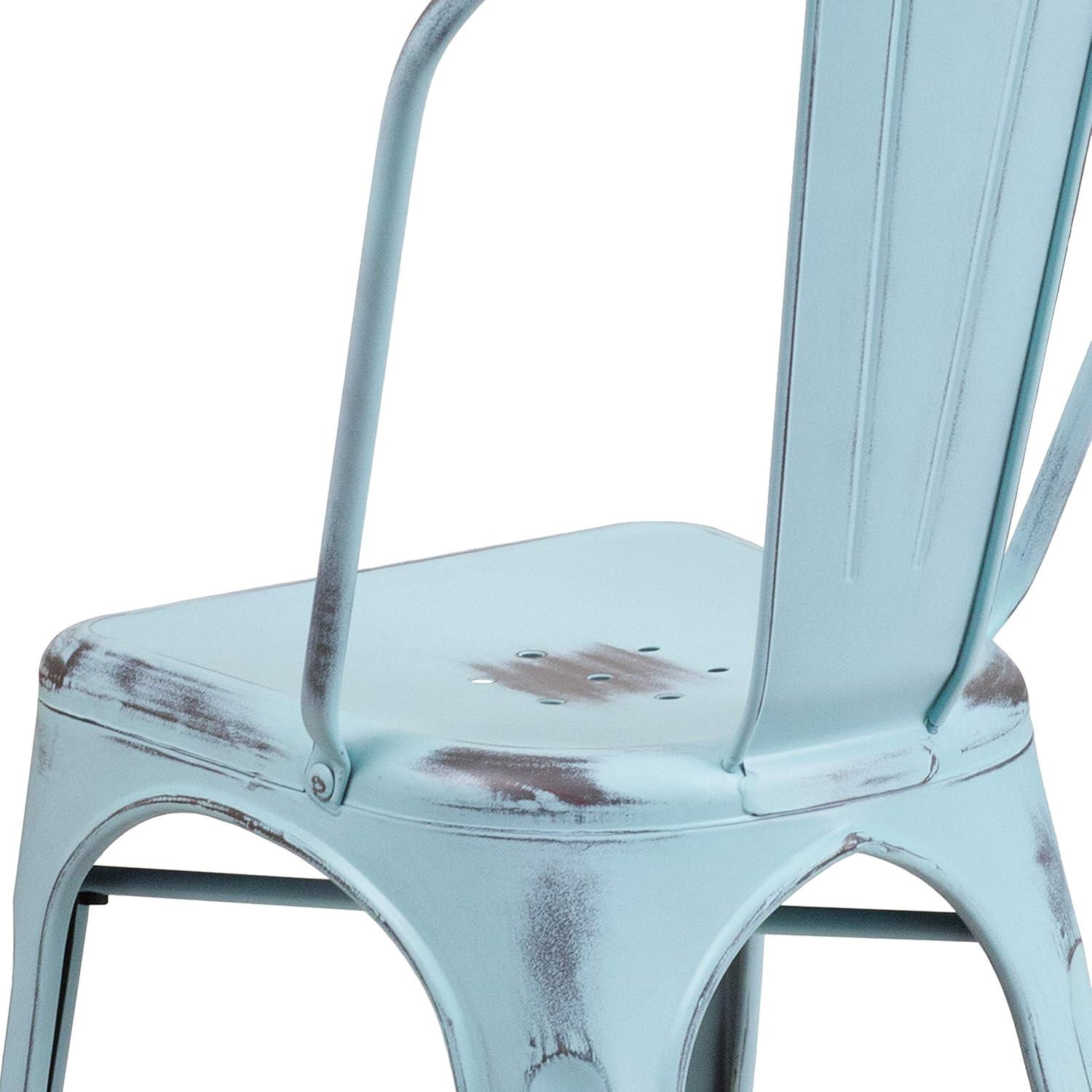 imageFlash Furniture Perry Commercial Grade BlackAntique Gold Metal IndoorOutdoor Stackable ChairDistressed Greenblue