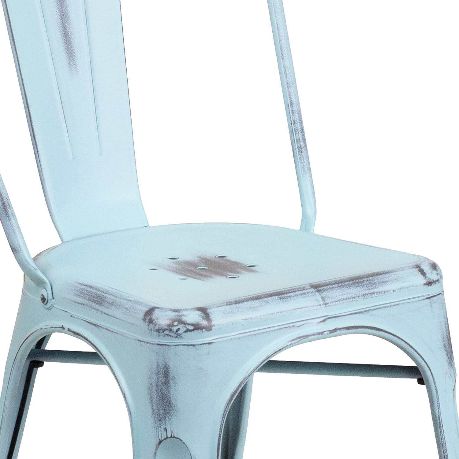 imageFlash Furniture Perry Commercial Grade BlackAntique Gold Metal IndoorOutdoor Stackable ChairDistressed Greenblue