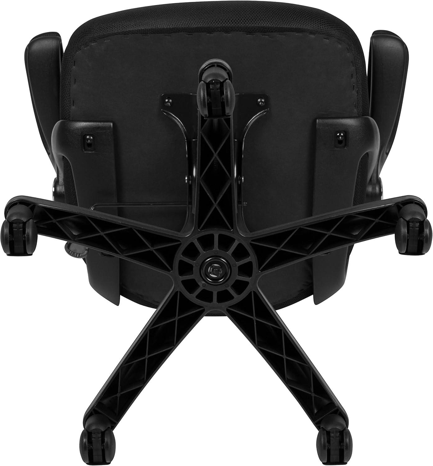 imageFlash Furniture Porter High Back Black Mesh Ergonomic Swivel Office Chair with Black Frame and Flipup ArmsBlack