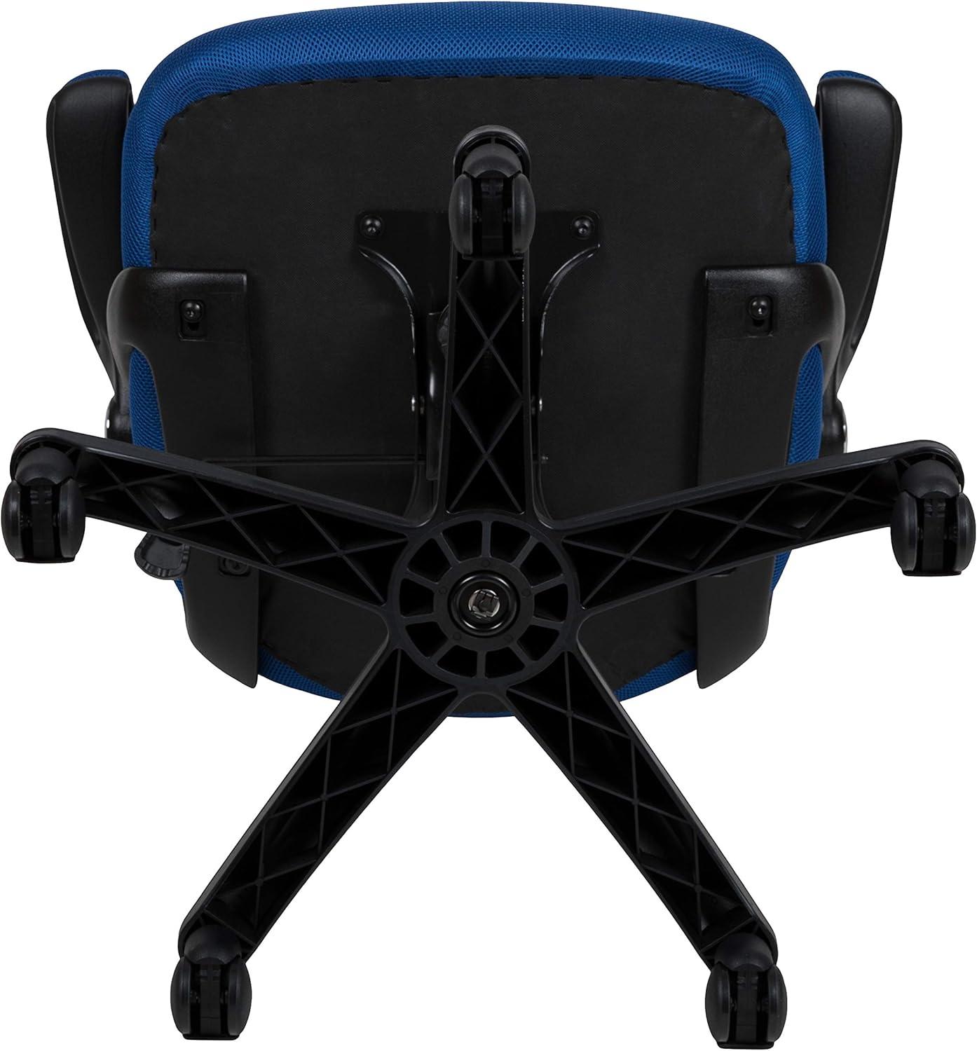 imageFlash Furniture Porter High Back Black Mesh Ergonomic Swivel Office Chair with Black Frame and Flipup ArmsBlue