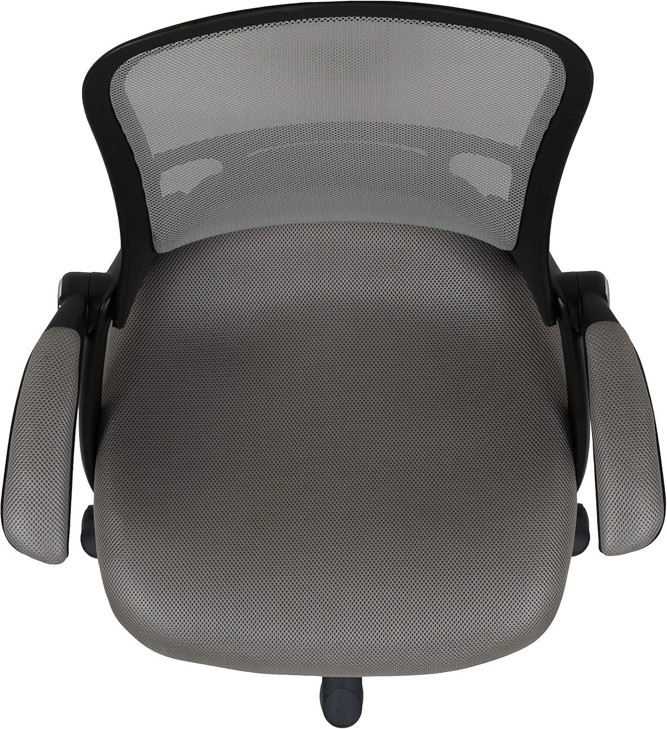 imageFlash Furniture Porter High Back Black Mesh Ergonomic Swivel Office Chair with Black Frame and Flipup ArmsLight Gray