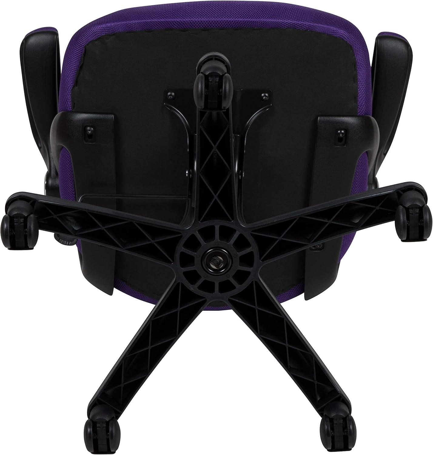 imageFlash Furniture Porter High Back Black Mesh Ergonomic Swivel Office Chair with Black Frame and Flipup ArmsPurple