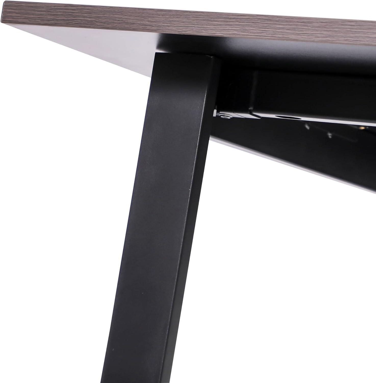 imageFlash Furniture Redmond Conference Table with UFrame Base Commercial Water and Scratch Resistant Laminate Finish PVC Edge Heavy Duty Steel Frame 72x36 WalnutGray Oak