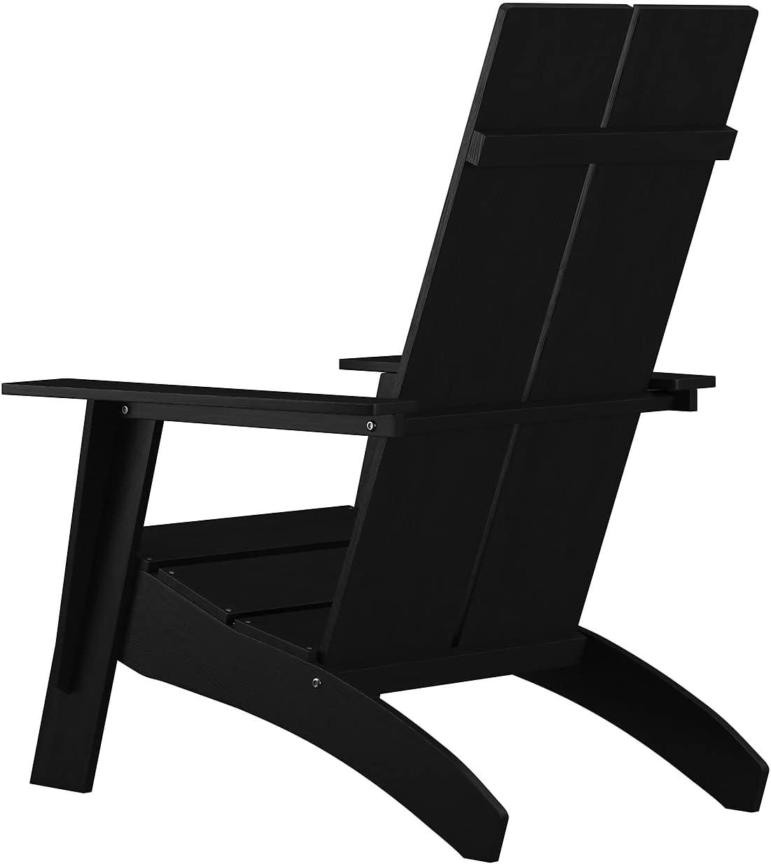 imageFlash Furniture Sawyer Modern Commercial 2Slat Back Adirondack Chair Navy Blue Commercial AllWeather Poly Resin Lounge ChairBlack
